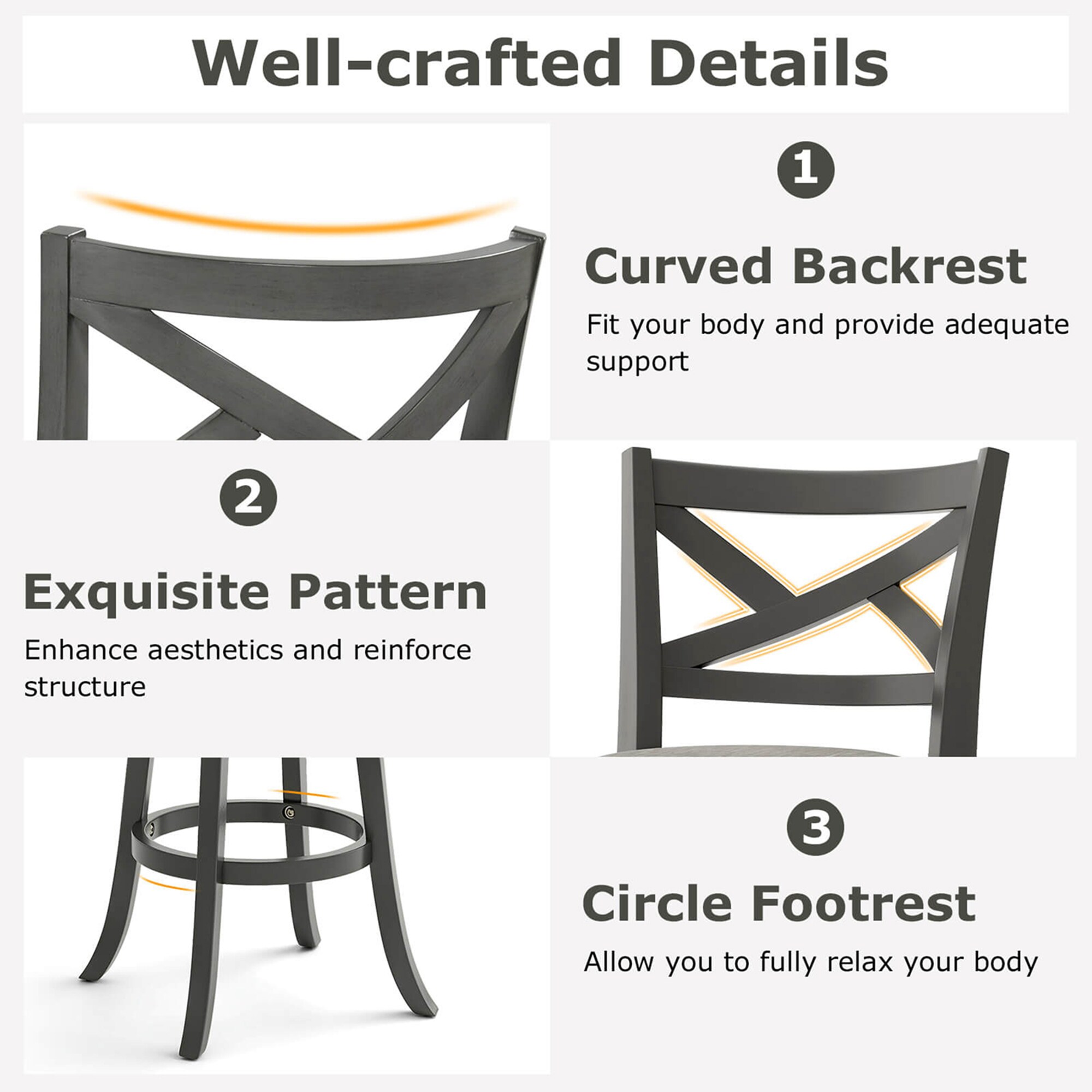 Costway HCST02095 stools - View #3