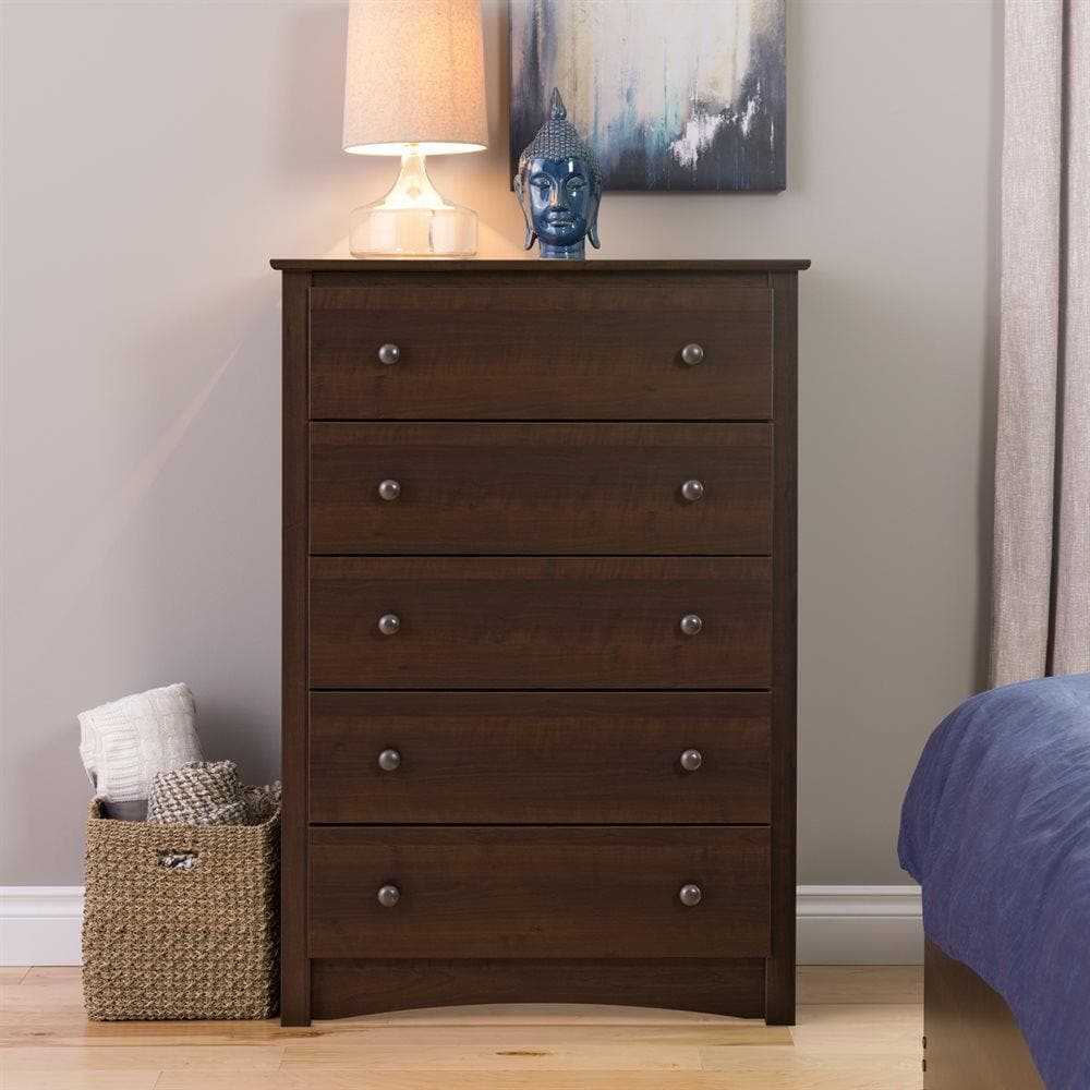 Aspenhome Provence I222-456 Casual 5-Drawer Chest with Felt-Lined Top  Drawers and Pull-Out Hanging Rod, Furniture Mart Colorado
