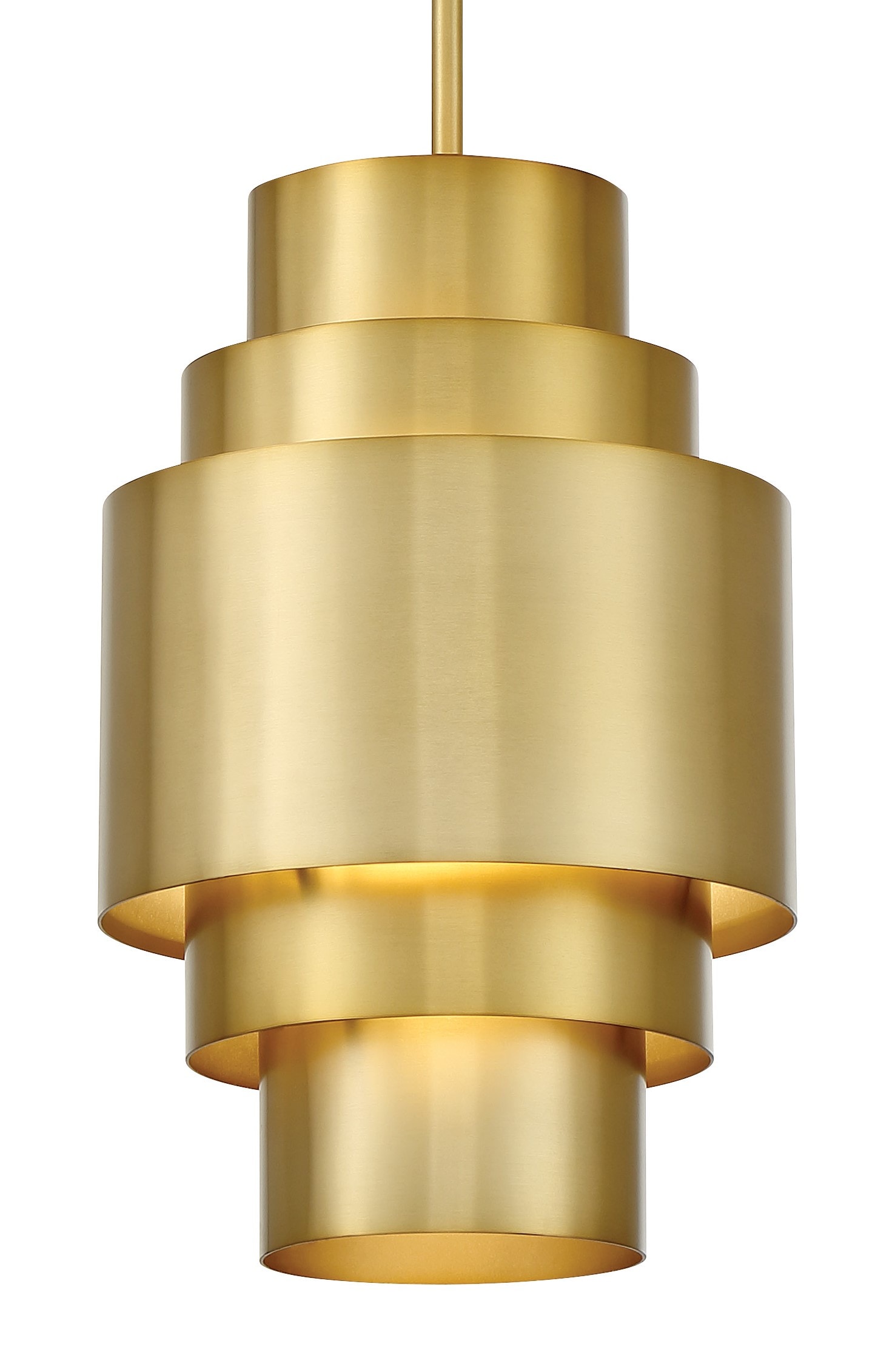 Soft Brass Mini Pendant Light with Steel Shade