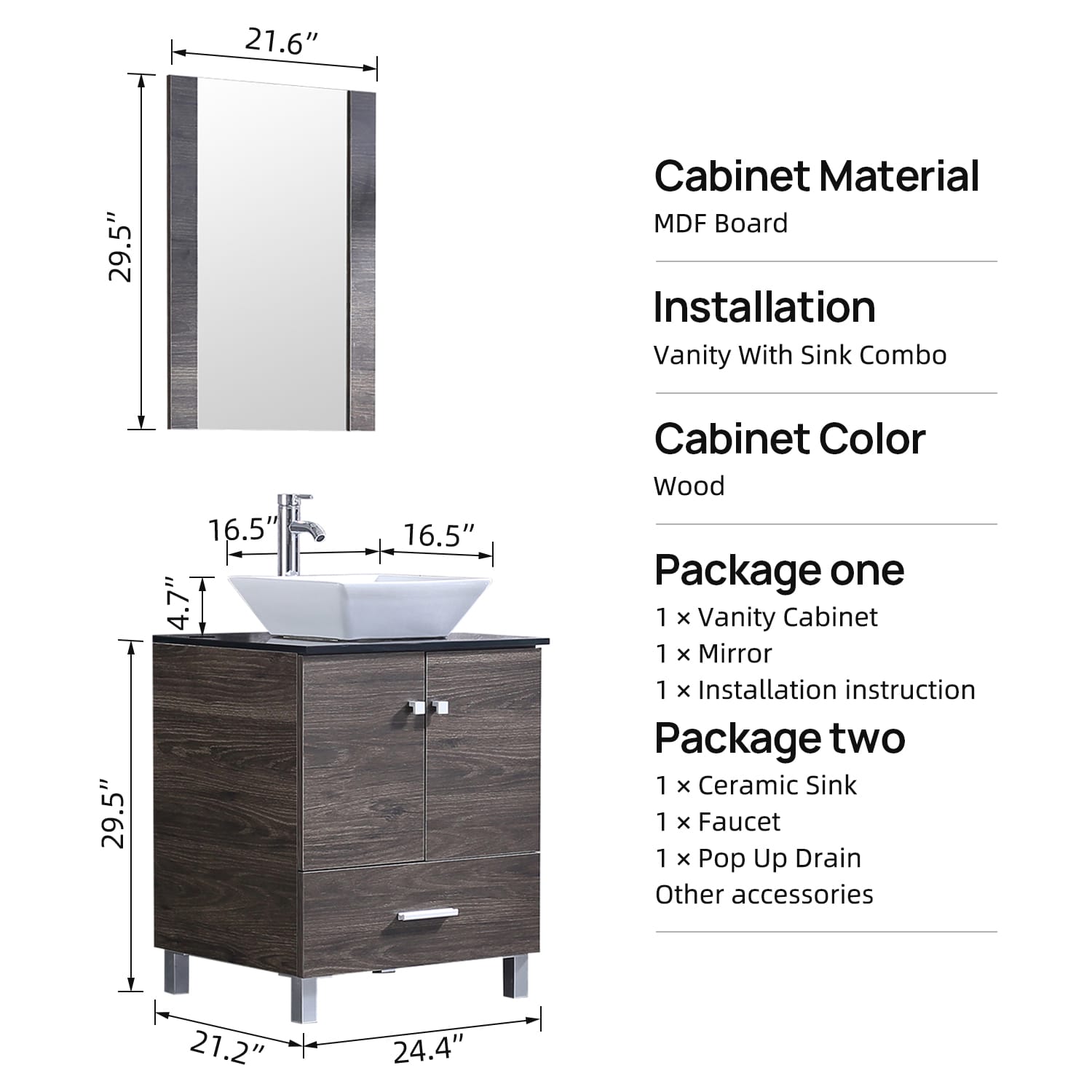 WONLINE USBR4265+USBR4360 Bath-Vanity-Combo - View #10