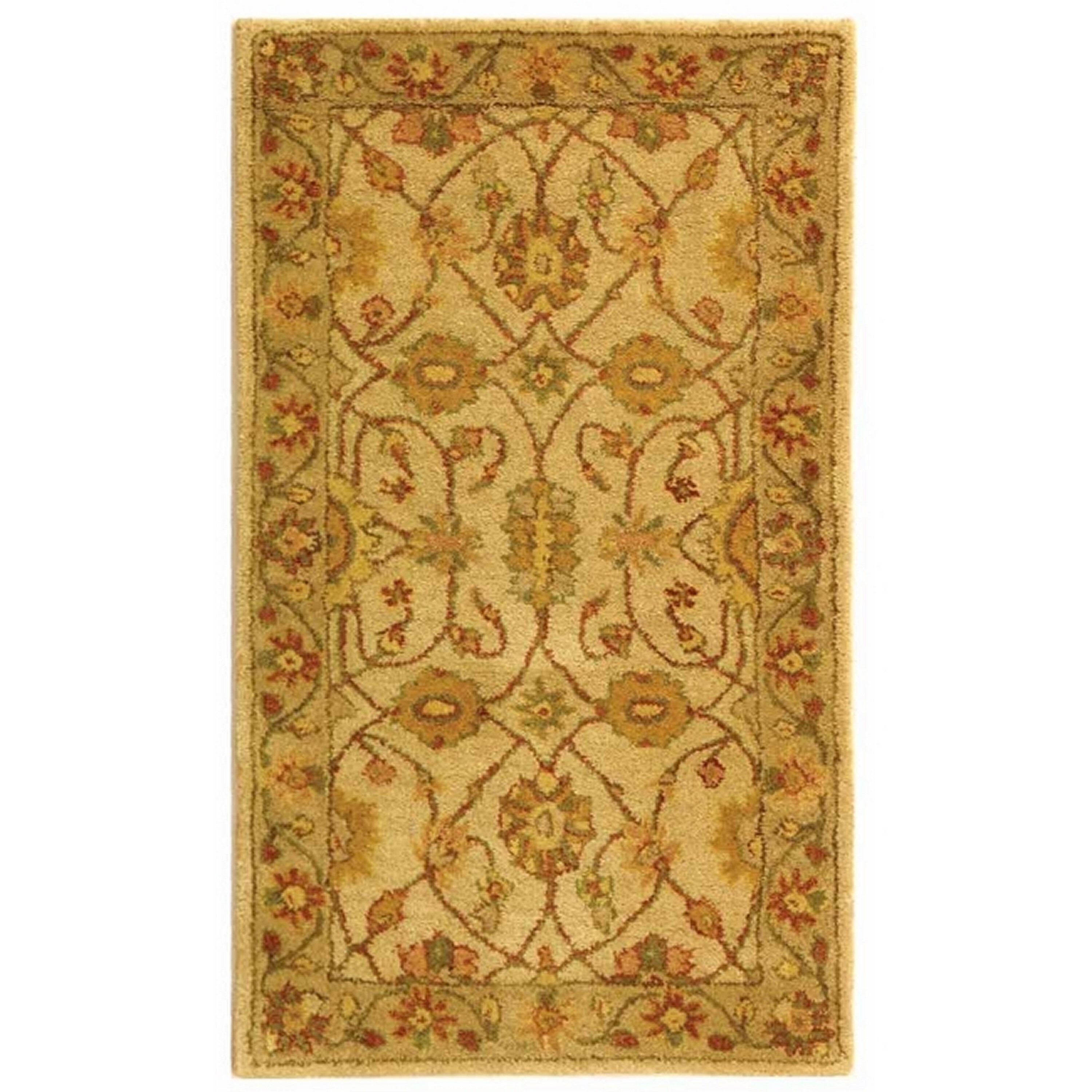Elegant Ivory Wool Tufted 2'3" x 4' Traditional Area Rug