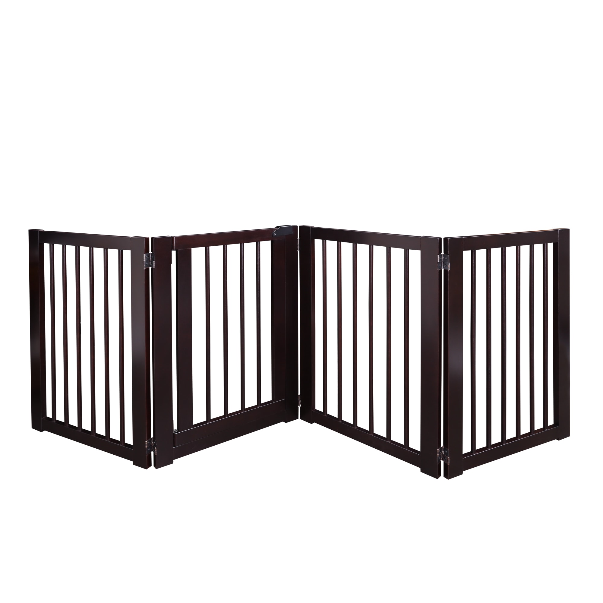 Casual Home Freestanding Brown Wood Pet Gate