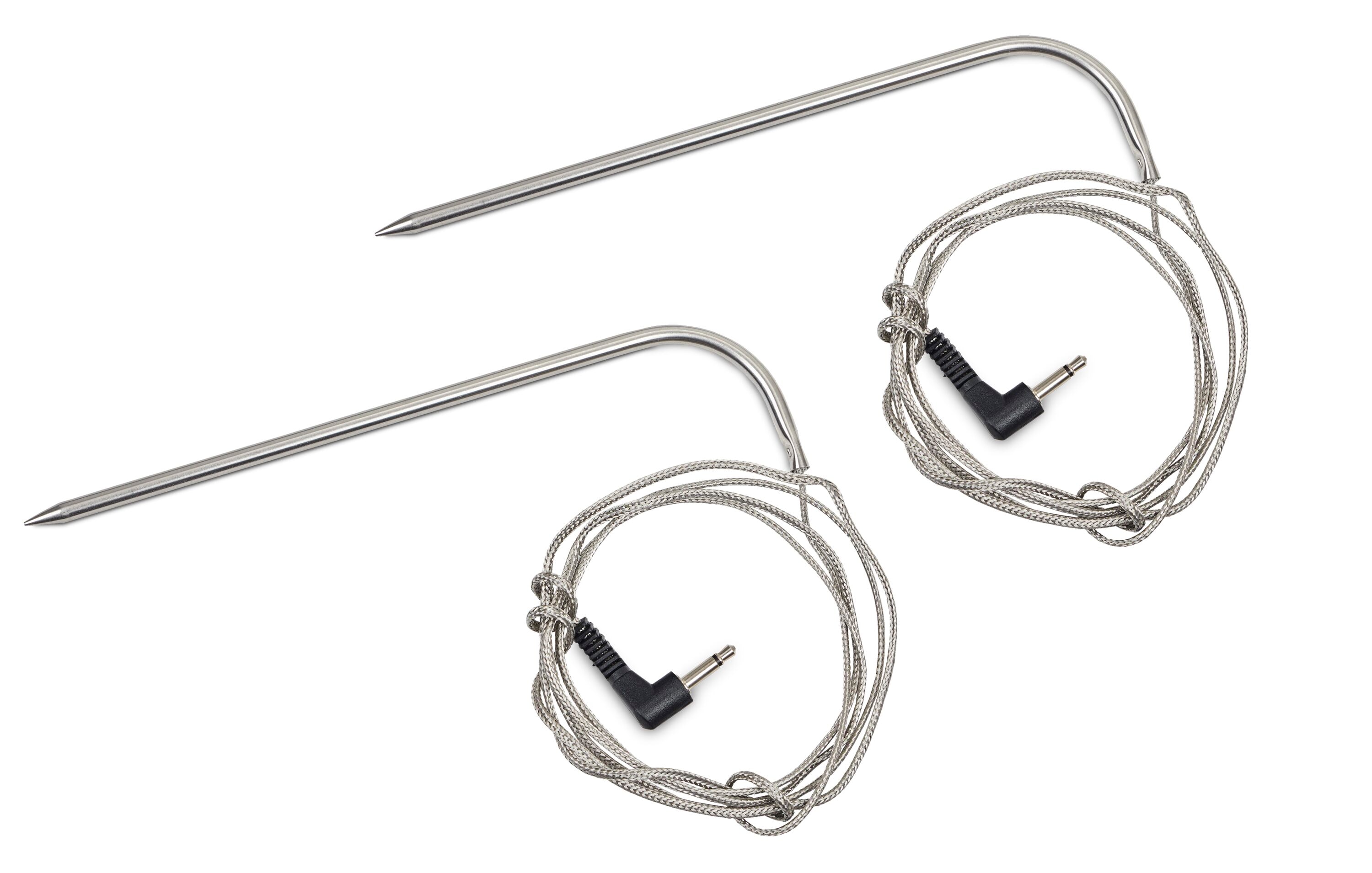 2 Pack Replacement Meat Probe for Traeger Pellet Grill Smokers Parts, 3.5mm  Plug Probe Replacement Temperature Meat Probe with 2 Stainless Steel Probe