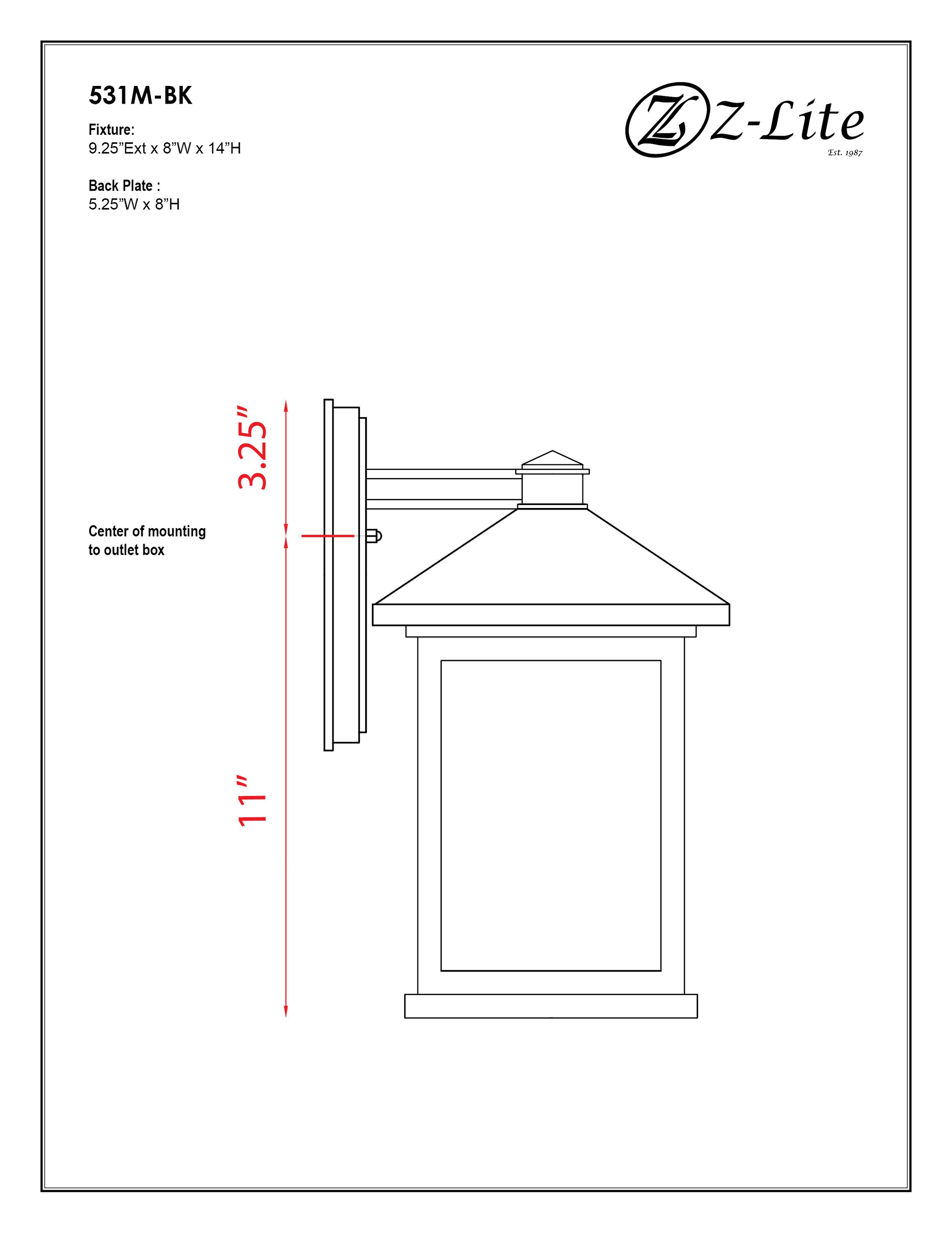 Z-Lite 531M-BK Outdoor-Wall-Lighting - View #7