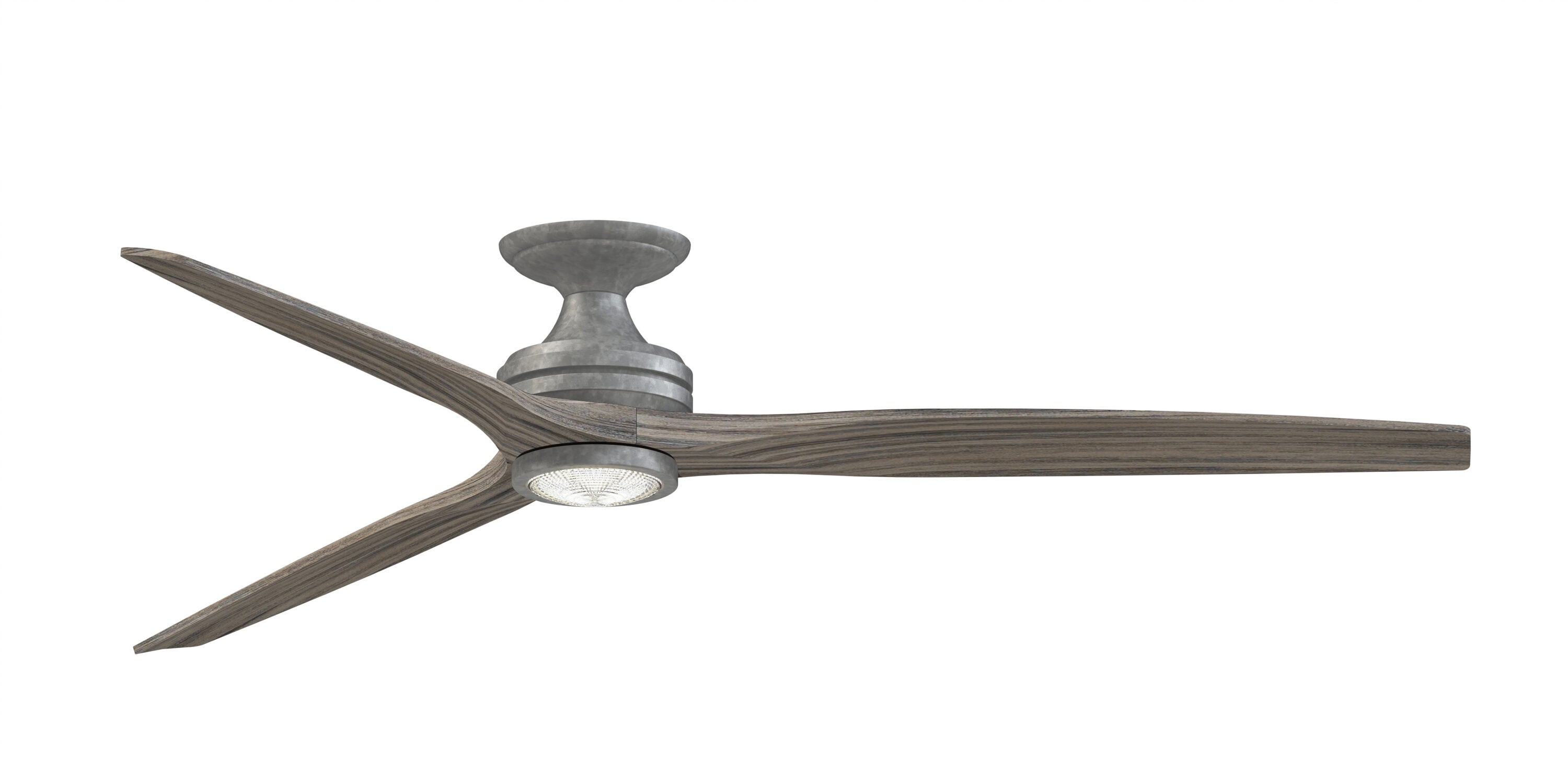 Fanimation Spitfire 72-in Galvanized with Weathered Wood Blades Color-changing Integrated LED Indoor/Outdoor Flush Mount Smart Propeller Ceiling Fan with Light and Remote (3-Blade) FPD6721BGZ-72WE-LK-F Sansujyuku sansujyuku.com