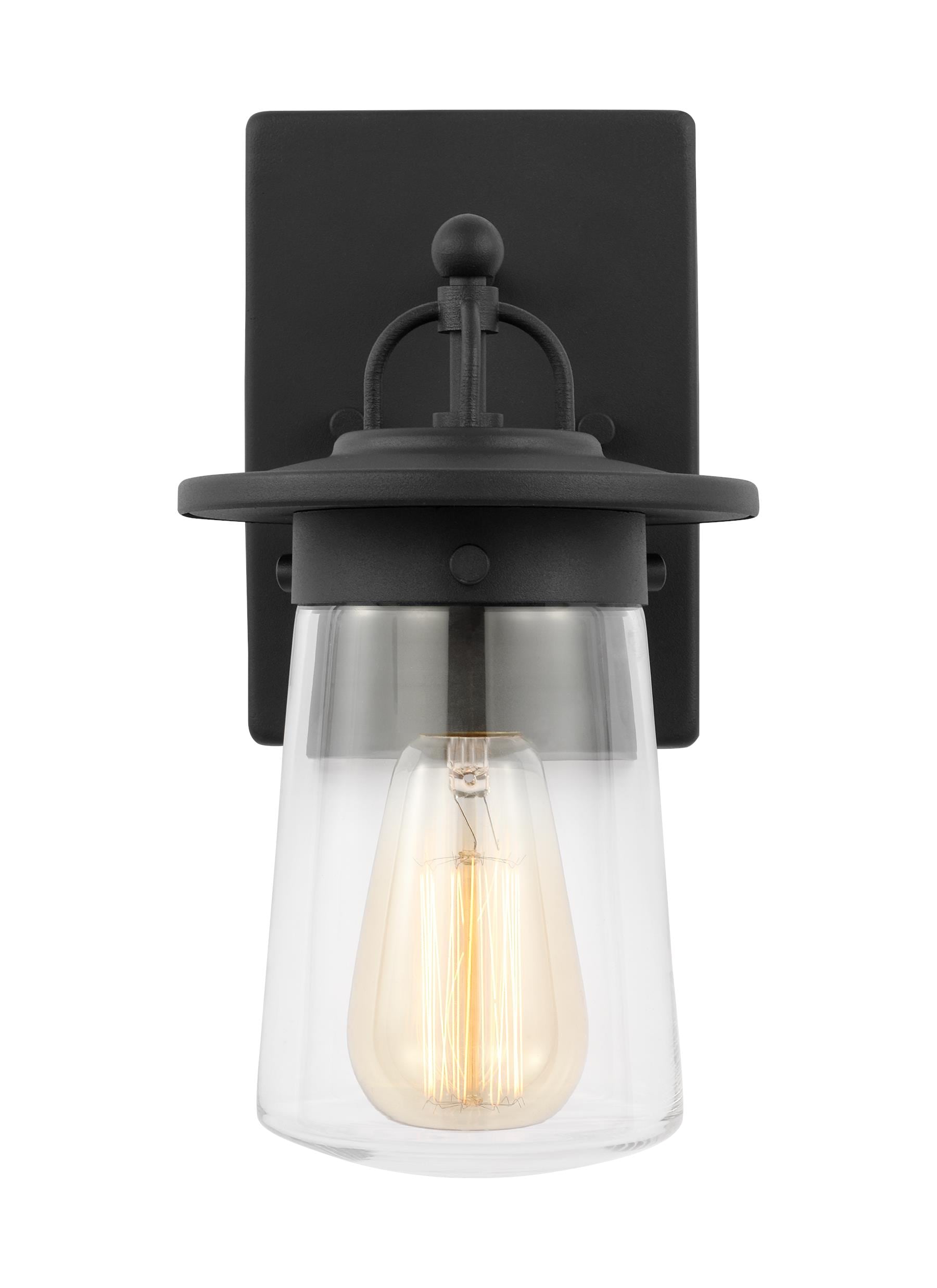 Generation Lighting 8508901-12 Tybee 1 -Light 11.63-in H Black Hardwired Outdoor Wall Light