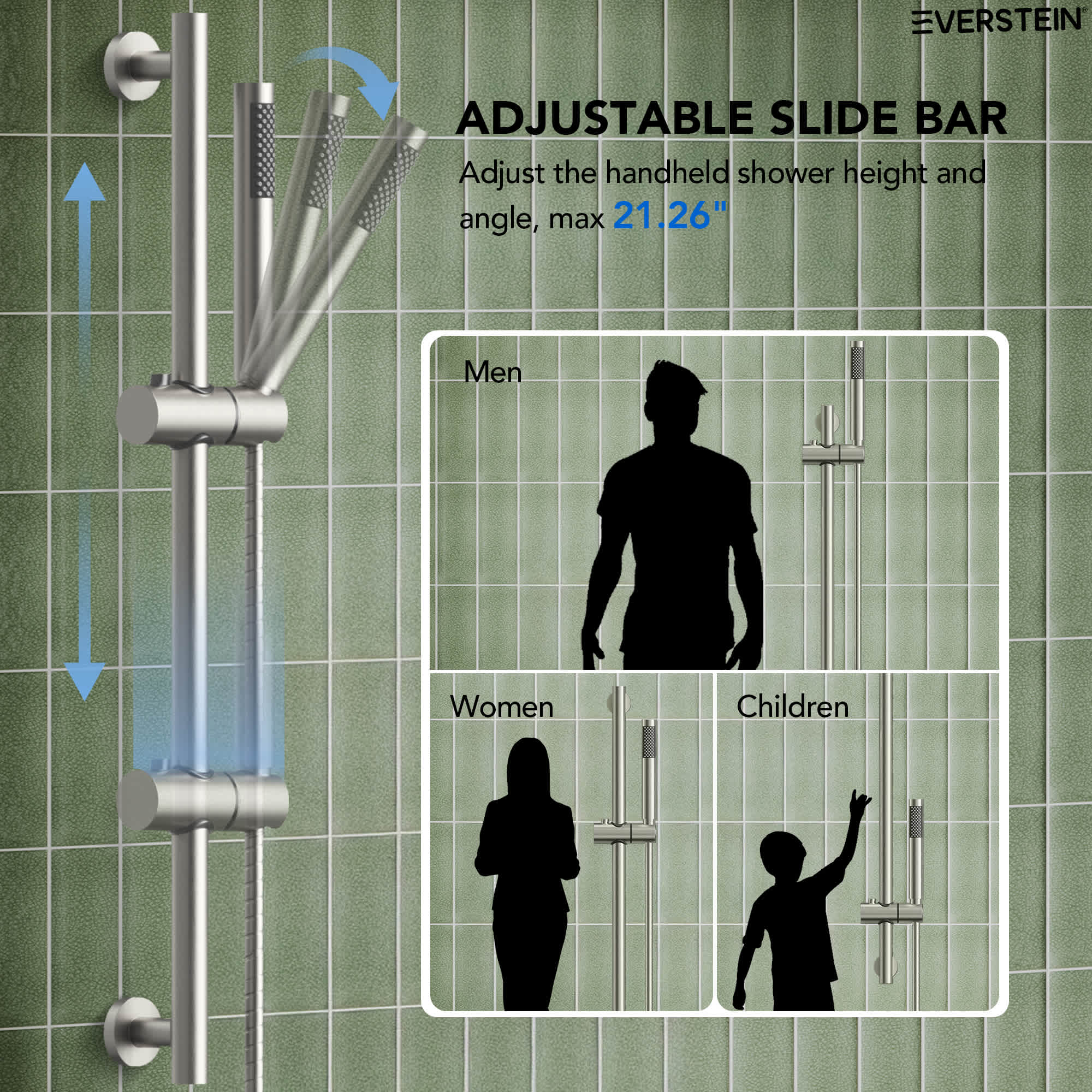 EVERSTEIN SFS-1013-NK10 Showerhead-Bar-Panels - View #7