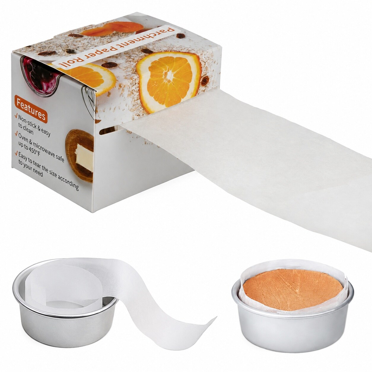 DHMHD  Non Stick Cake Pan Side Liner Parchment Paper Strips for Cake Pan Circles Bakeware Sheet Tray Springform Pan Two Point Seven Five in by One