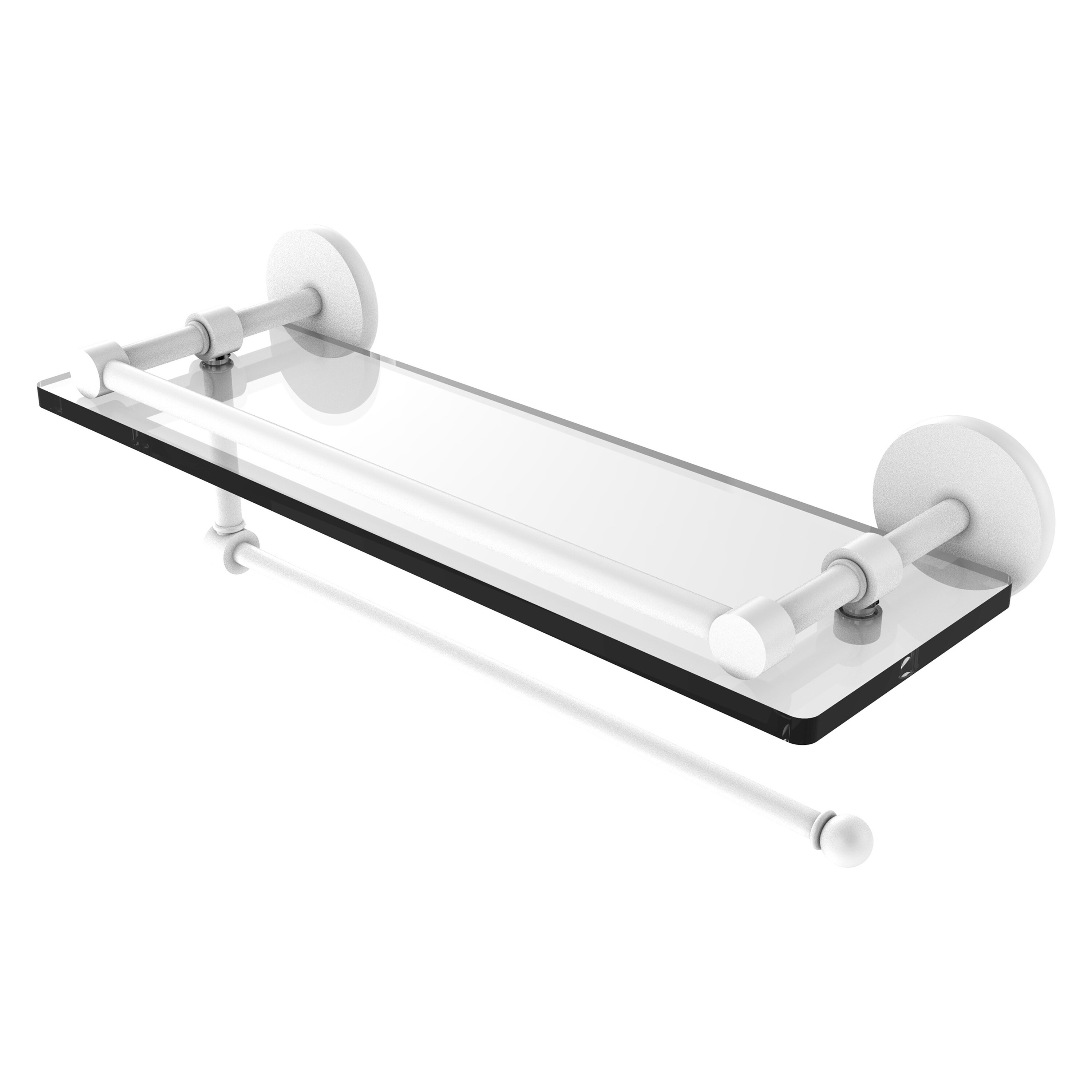 Allied Brass P1000-1PT/16-GAL-WHM Prestige Skyline Matte White Wall mount Bathroom Shelf ( 16-in x 5-in x 5-in )