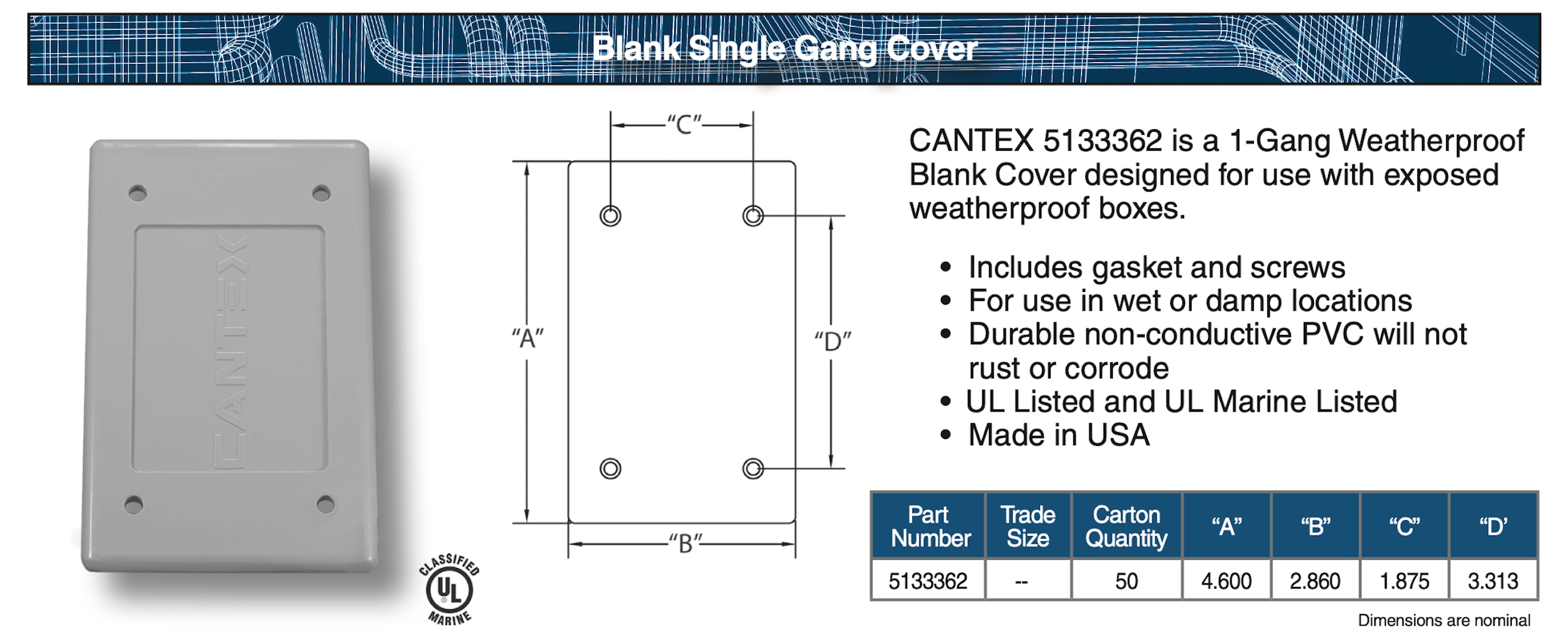 CANTEX L5133362 Electrical-Box-Covers - View #4