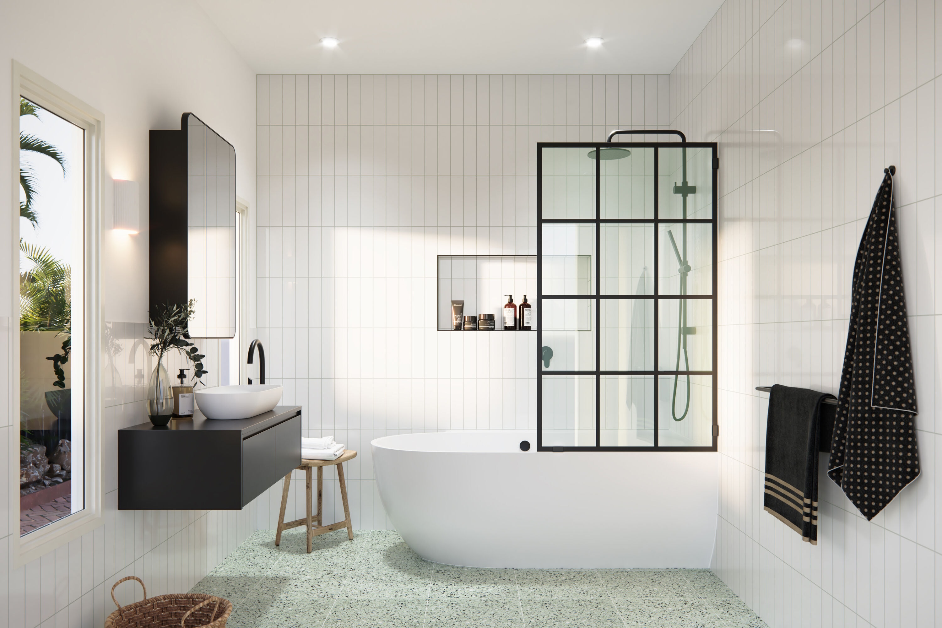 Glass Warehouse B-FSS-34-MB Shower-Doors - View #3
