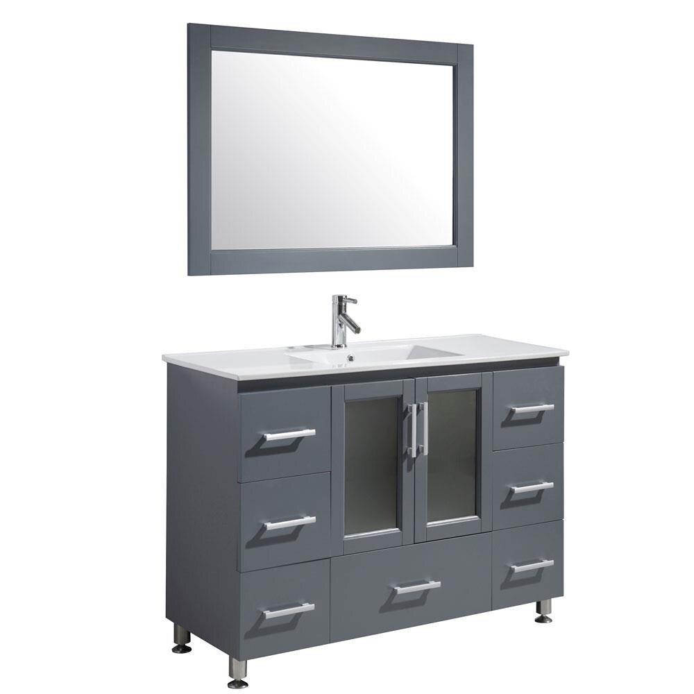 Design Element Stanton 48-in Gray Single Sink Bathroom Vanity with ...