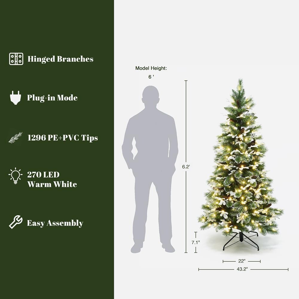 LuxenHome WHAP2439-6FT Artificial-Christmas-Trees - View #2