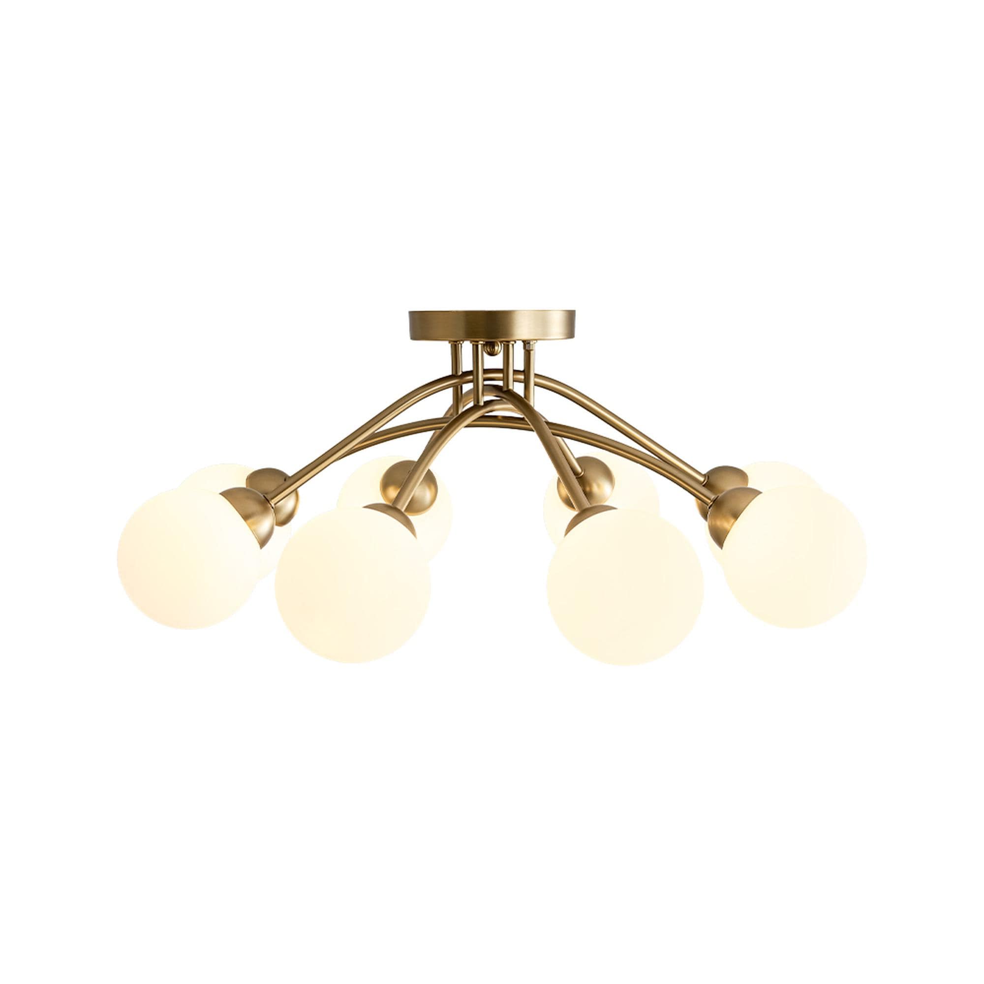 Zicbol PD1067791 8 -Light 27-in Brass Semi Flush Mount Light