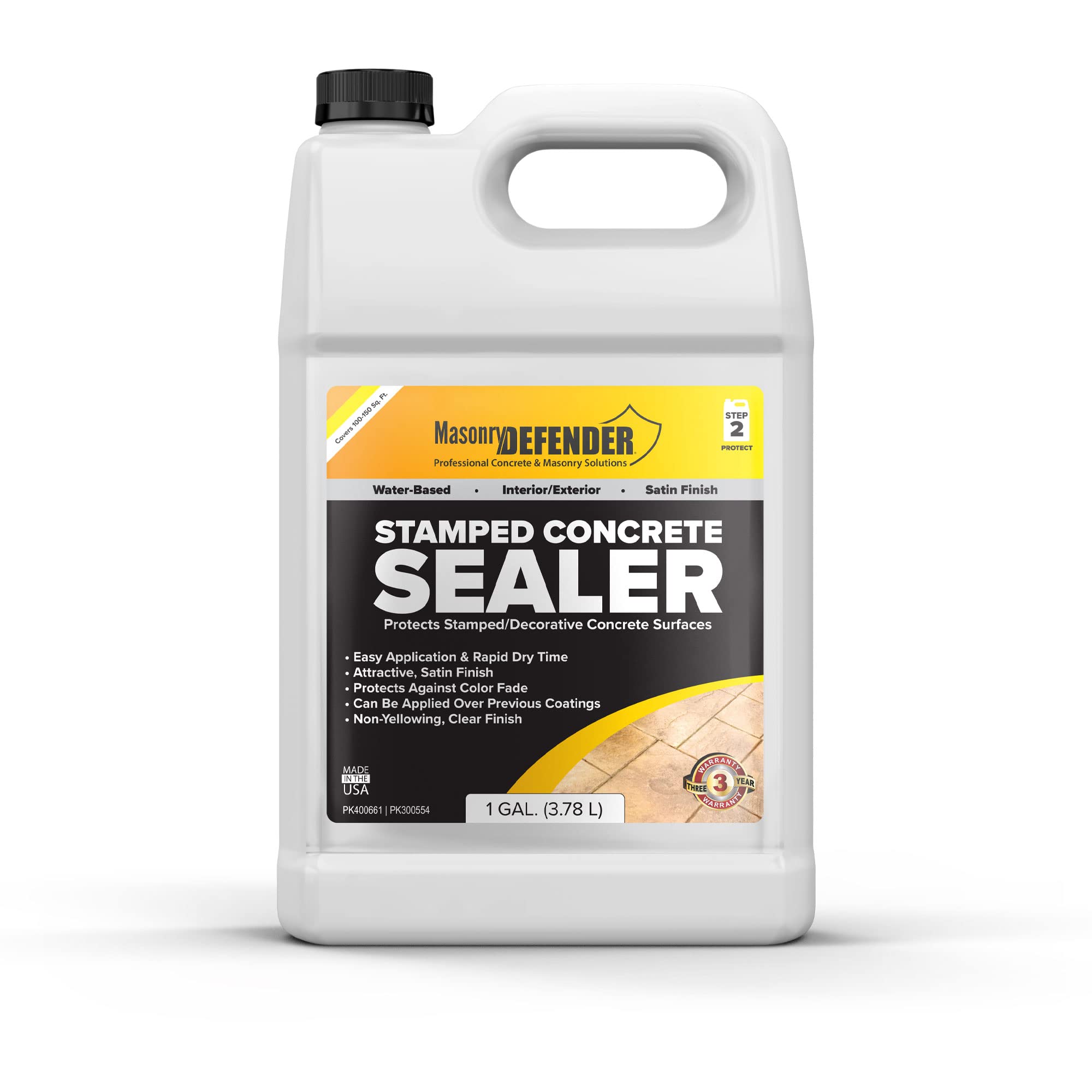 MasonryDEFENDER 1 Gallon Stamped Concrete Sealer - Clear Satin Finish ...