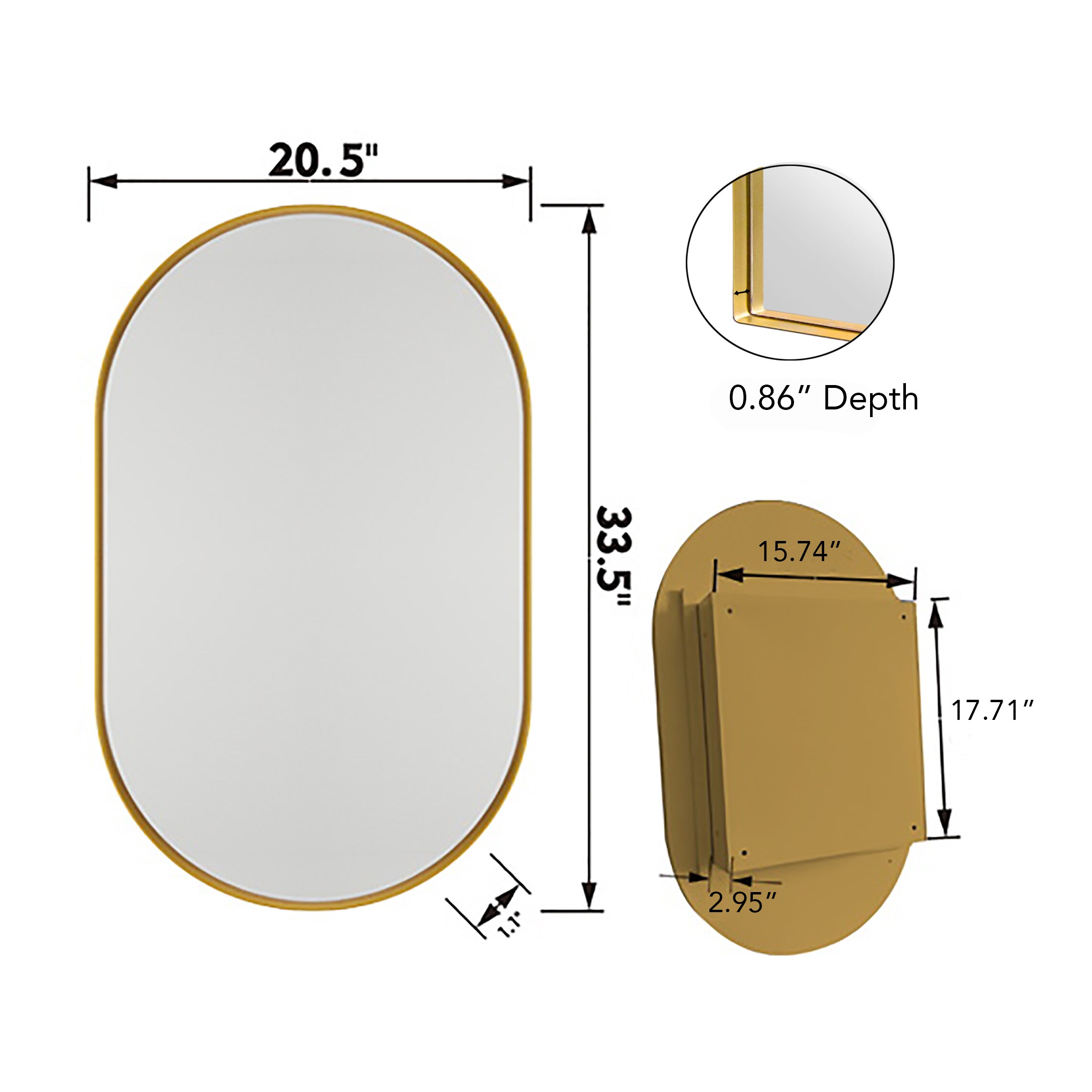 WELLFOR EX-2MC2026RBK Bathroom-Medicine-Cabinets - View #8