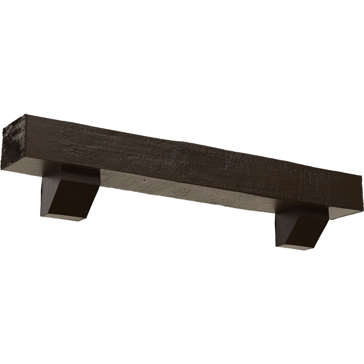 Ekena Millwork MANURC08X12X72ASBM 72-in W x 8-in H x 12-in D Mahogany (Burnished) Hollow Urethane Rustic Fireplace Mantel