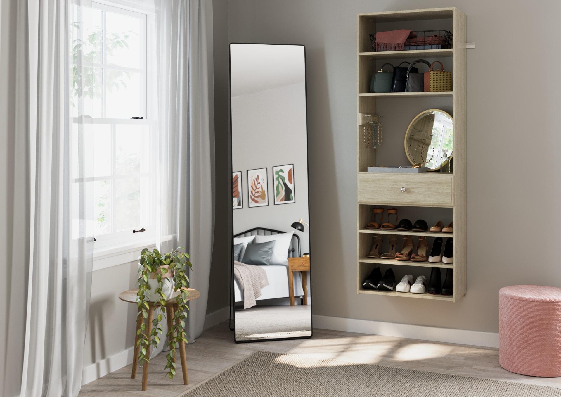 Easy Track PH70-MJ 2.1-ft to 2.1-ft W x 7-ft H Honey Blonde Solid Shelving Wood Closet System