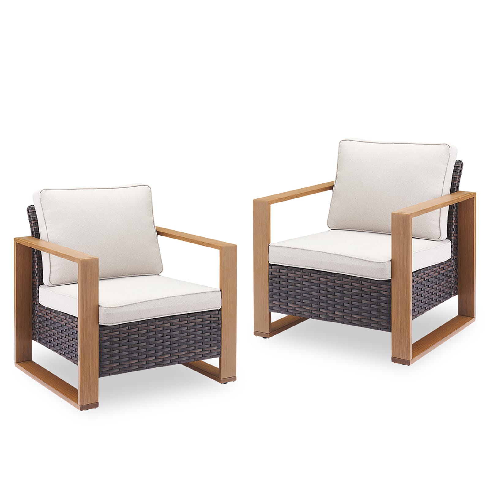 Rilyson KUANG Set of 2 Wicker Brown Wicker Frame Stationary ...