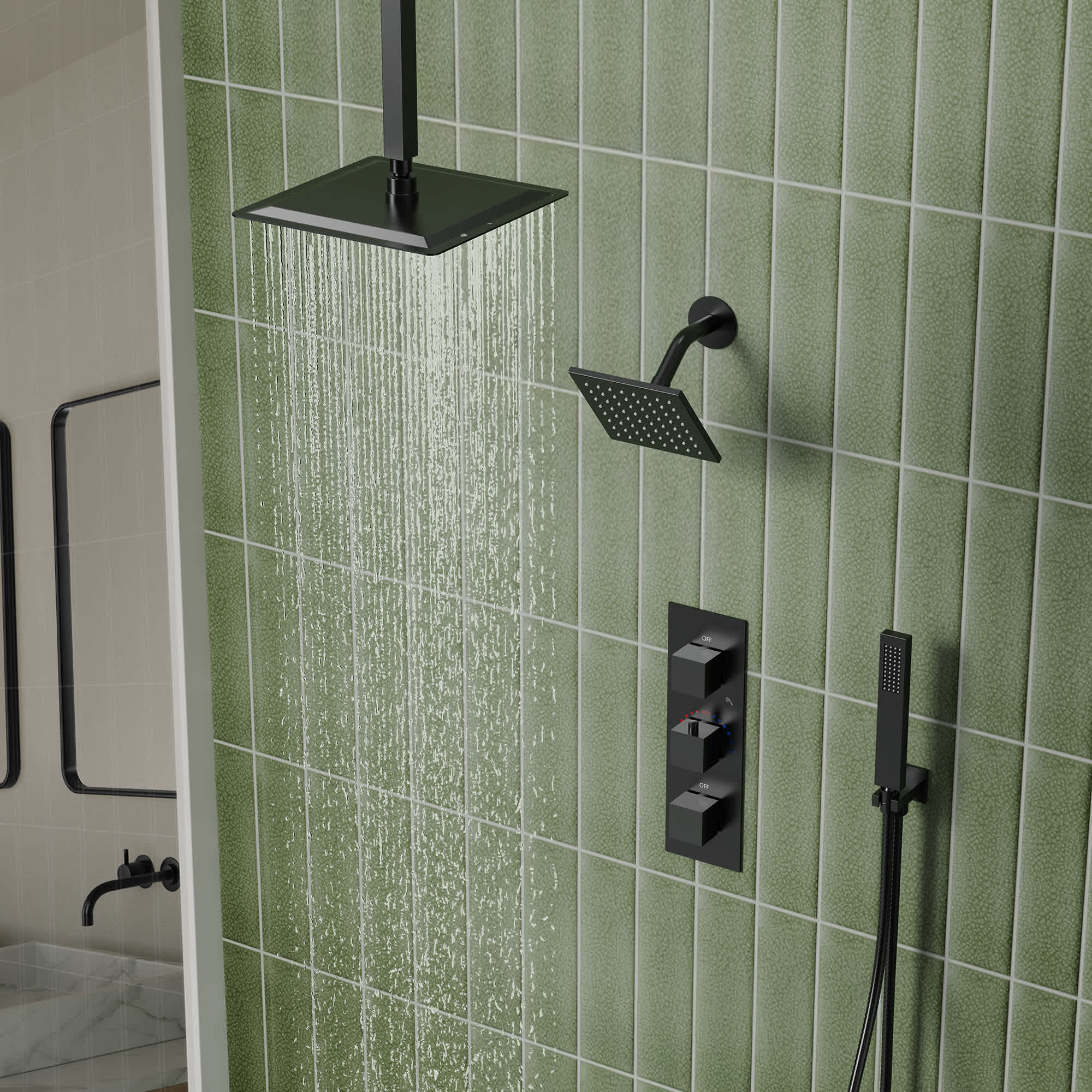EVERSTEIN SFS1004A-BK12 Showerhead-Bar-Panels - View #13