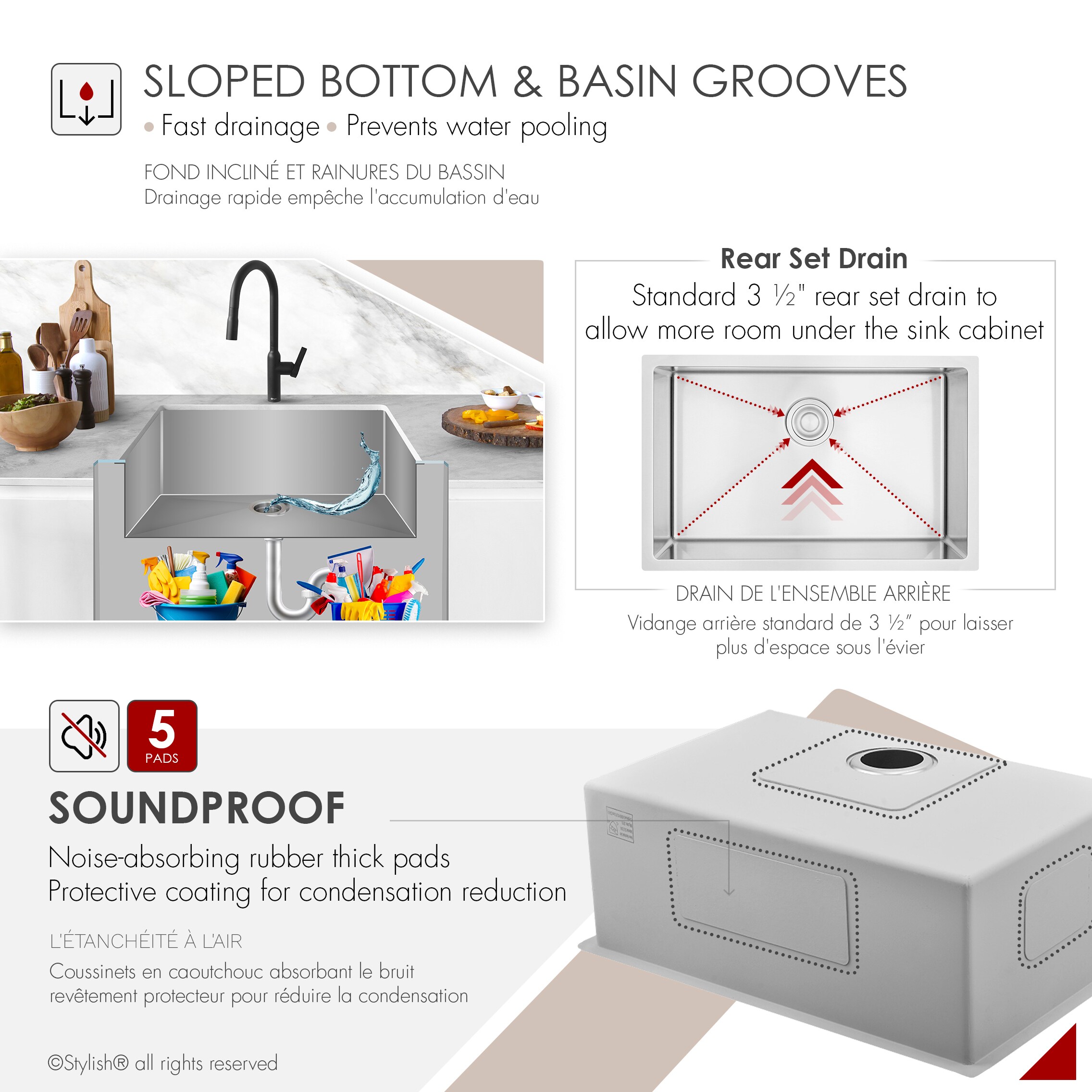 Stylish S-306TG Kitchen-Sinks - View #9