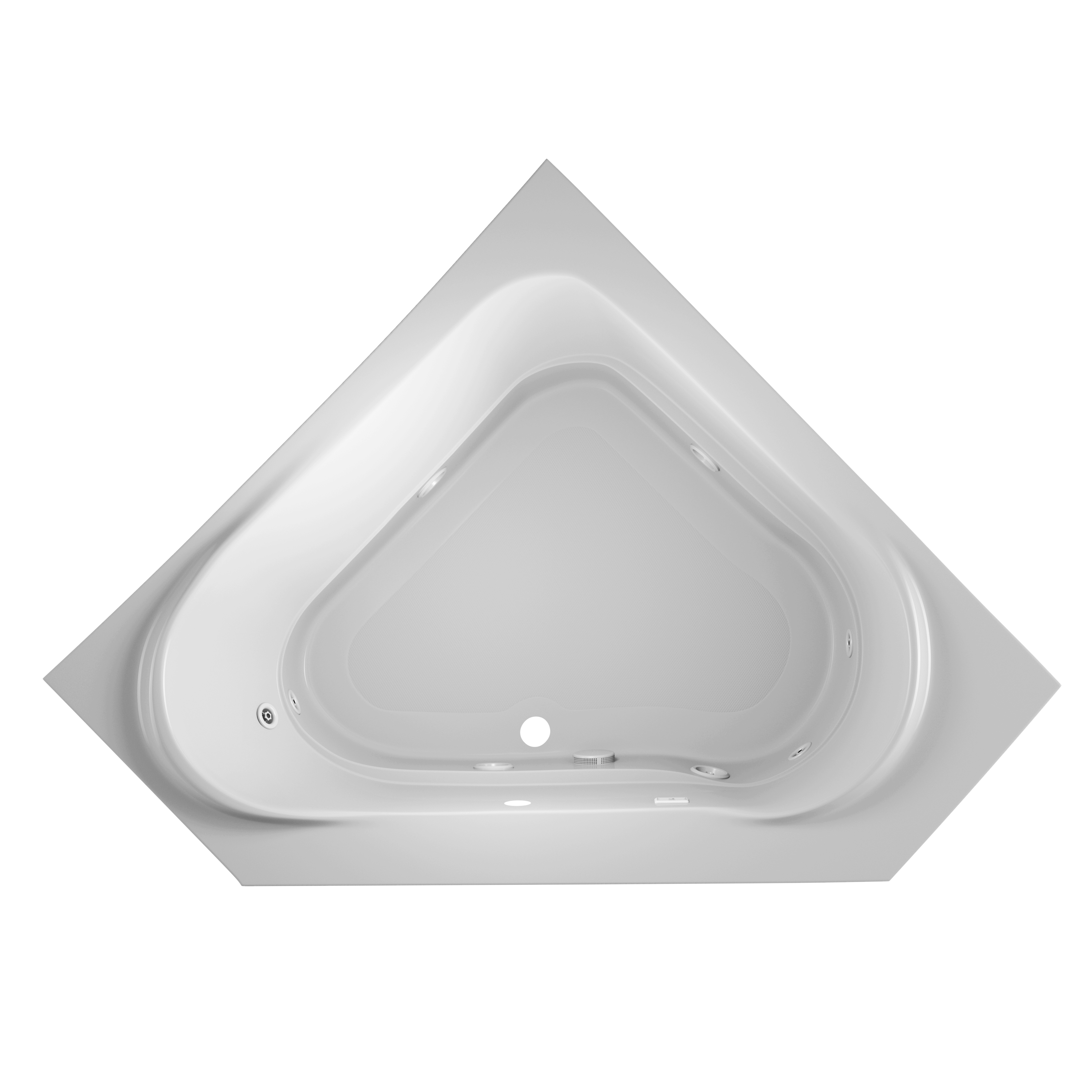 Jacuzzi NF81959 Capella 60-in x 60-in White Acrylic Corner Drop-in Whirlpool Tub ( Center Drain )