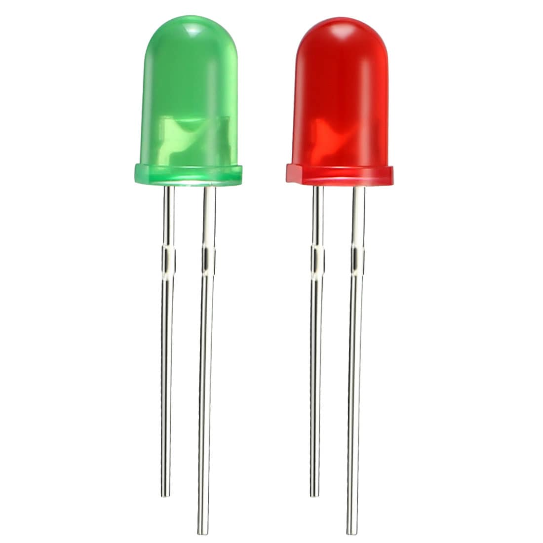 Unique Bargains 100pcs 2 Colors x 50pcs 5mm Red Green LED Diode Lights Colored Lens Diffused Round 20mA Lighting Bulb Lamp Electronic Components Light Emitting Diodes