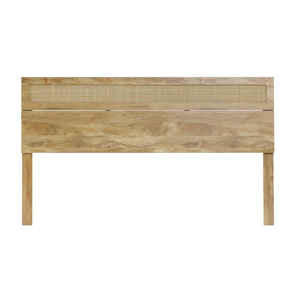 LuxenHome WHIF1837 Oak King Cotton Upholstered Headboard
