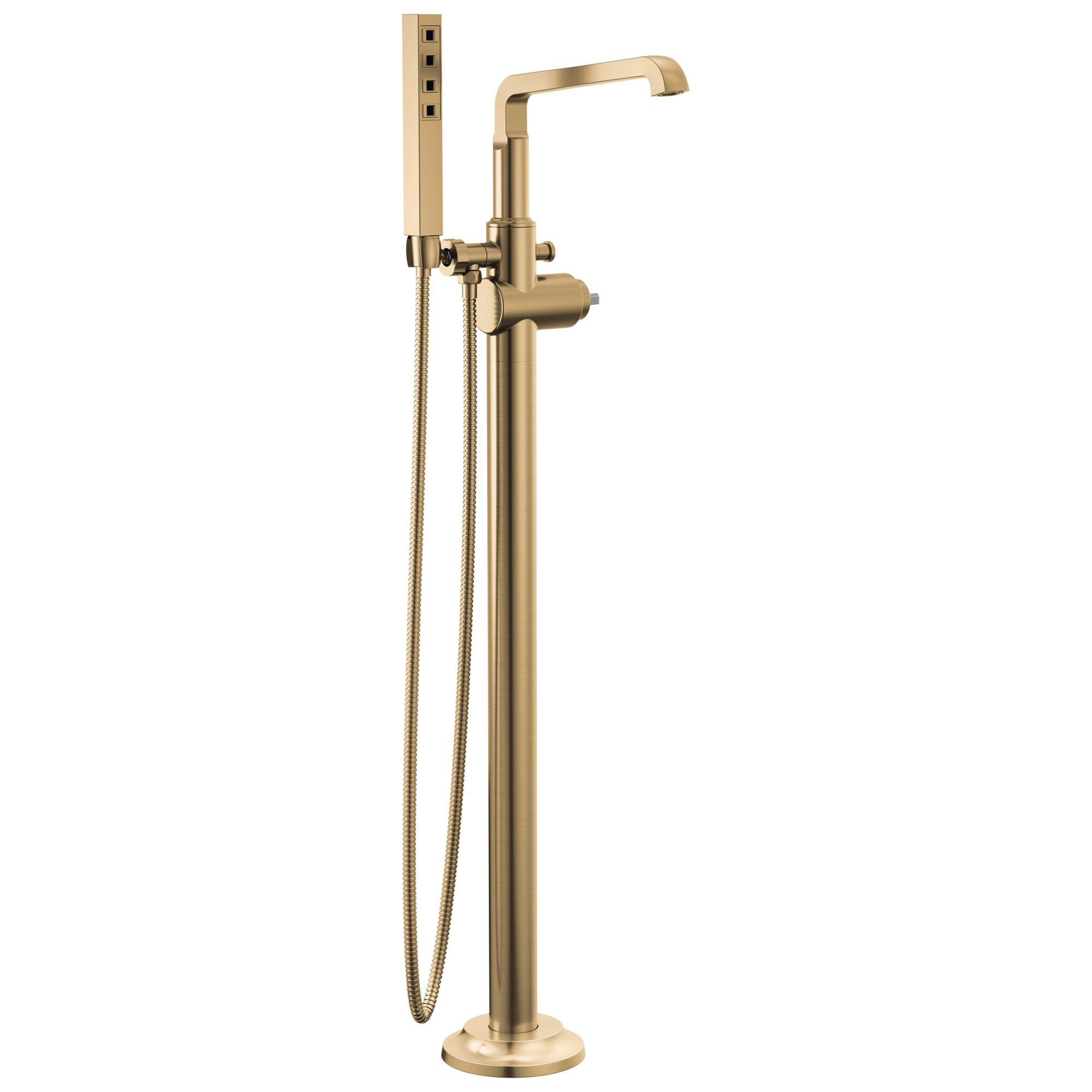 Delta T4789-CZ-PR-LHP-FL Tetra Lumicoat Champagne Bronze Sold separately Freestanding High-arc Bathtub Faucet with Hand Shower