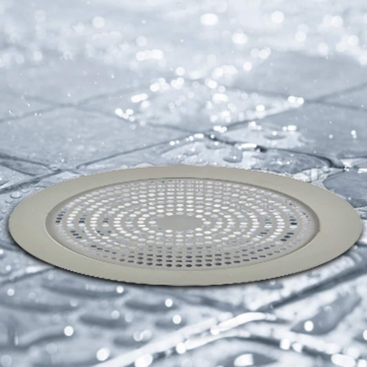 2 in. Walk in Shower Stall Drain Protector Hair Catcher in Gray