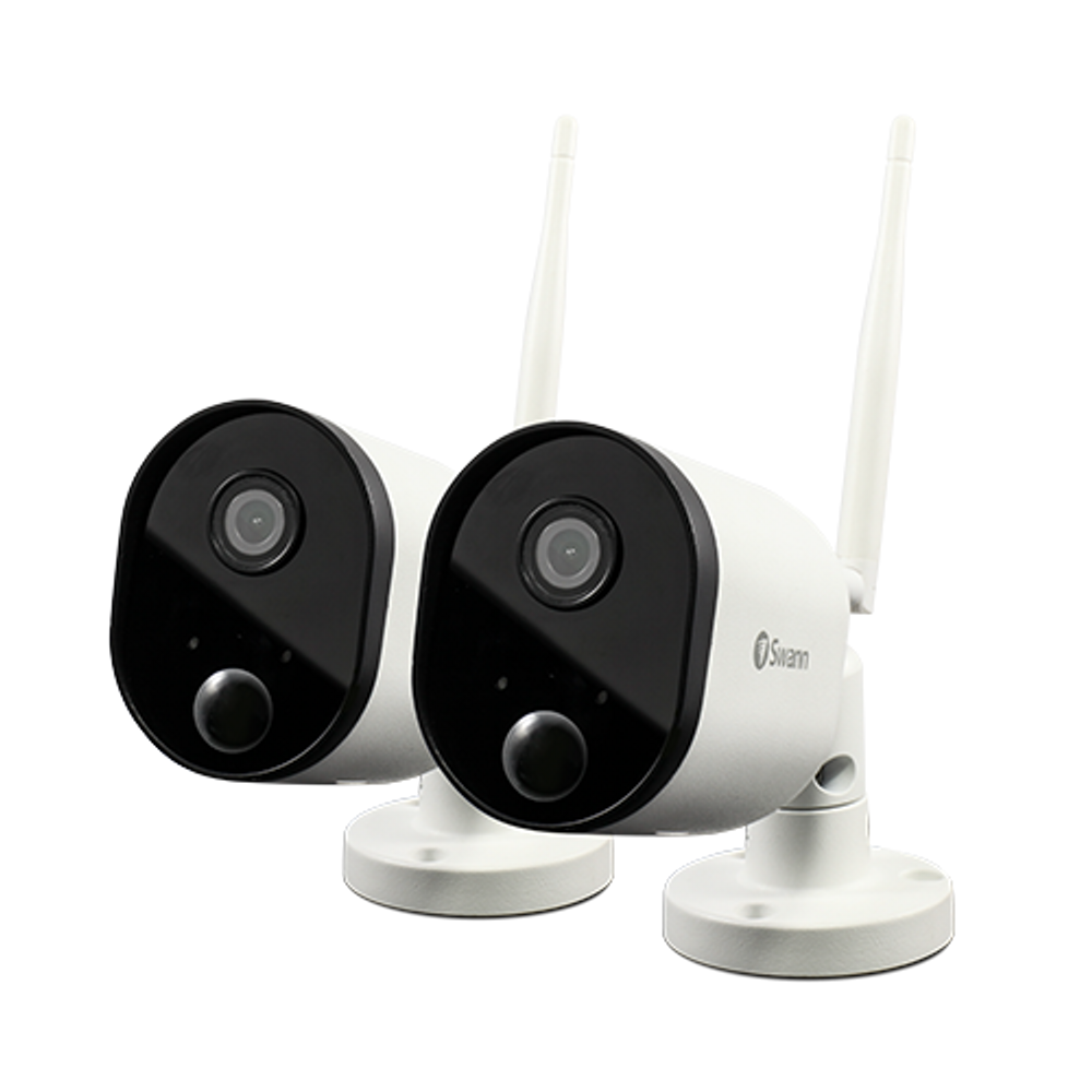 Swann SWWHD-OUTCAMPK2-US Outdoor Wi-Fi camera Indoor/Outdoor 2-Camera Hardwired Bullet Micro Sd (Included) Internet Cloud-based Security Camera System