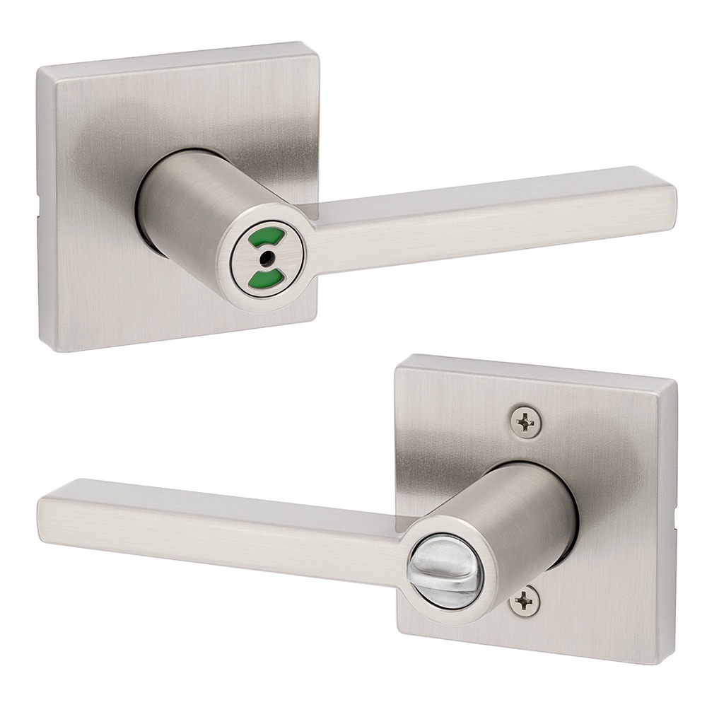 Kwikset Signature Series Halifax Satin Nickel Interior or Bed/Bath Privacy Door Handle