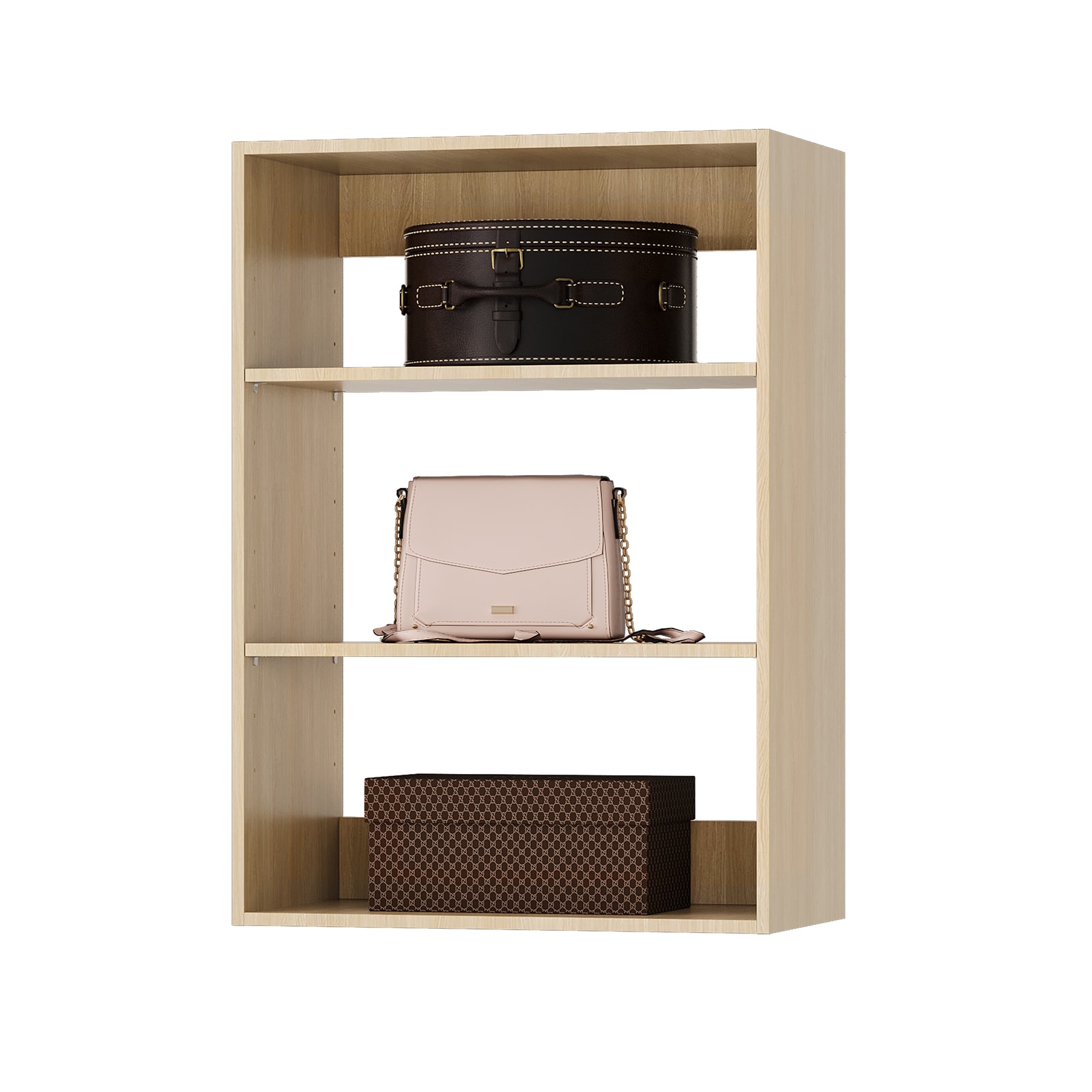 LOVMOR LO-B7670055FC-SY-ZJL 19.5 in Wood Shelf Short Tower Closet Unit-Customizable Wall Mounted Modular Closet System for Bedroom or Walk-in Closet