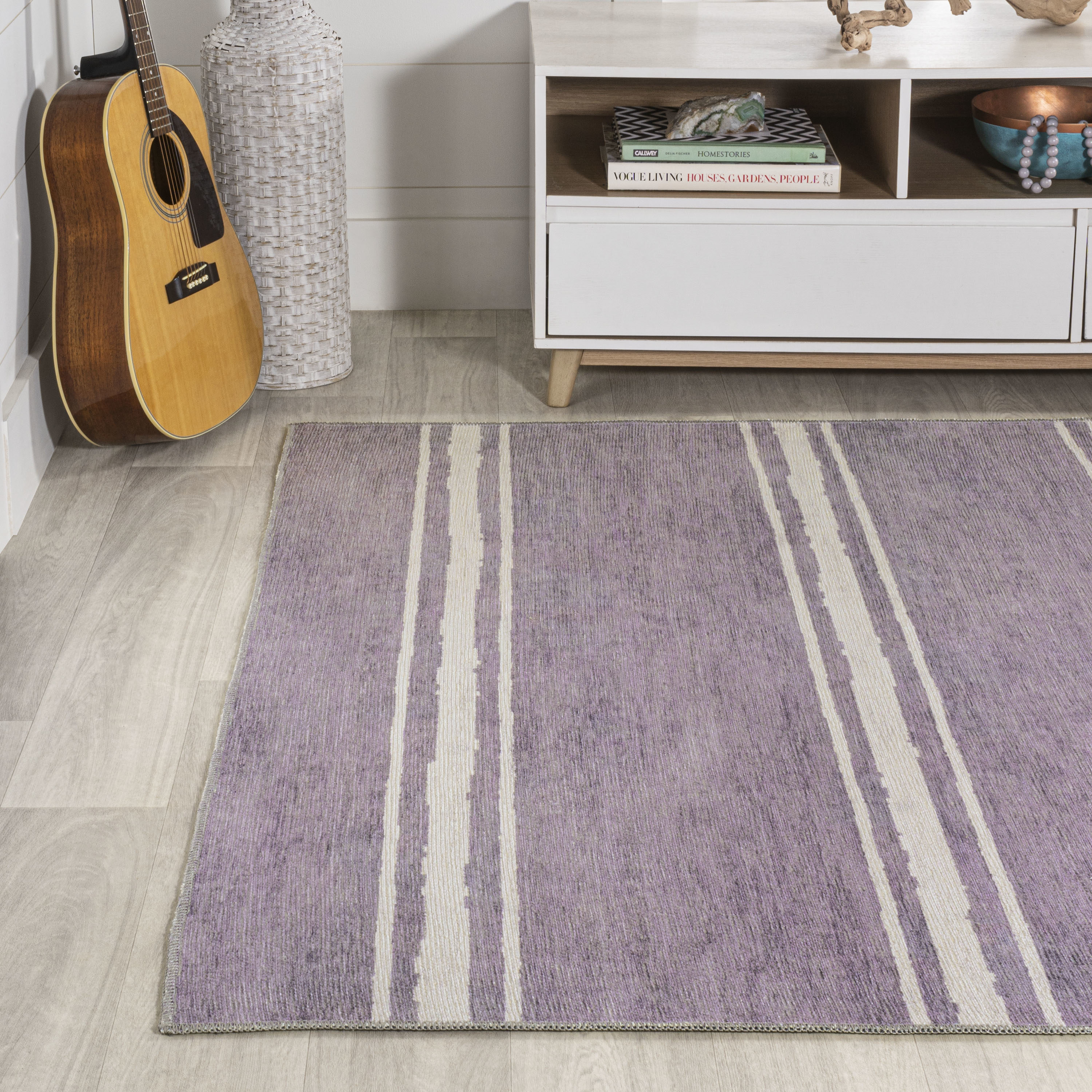 Alfombras Modern Bordered Non-Slip Area Rug