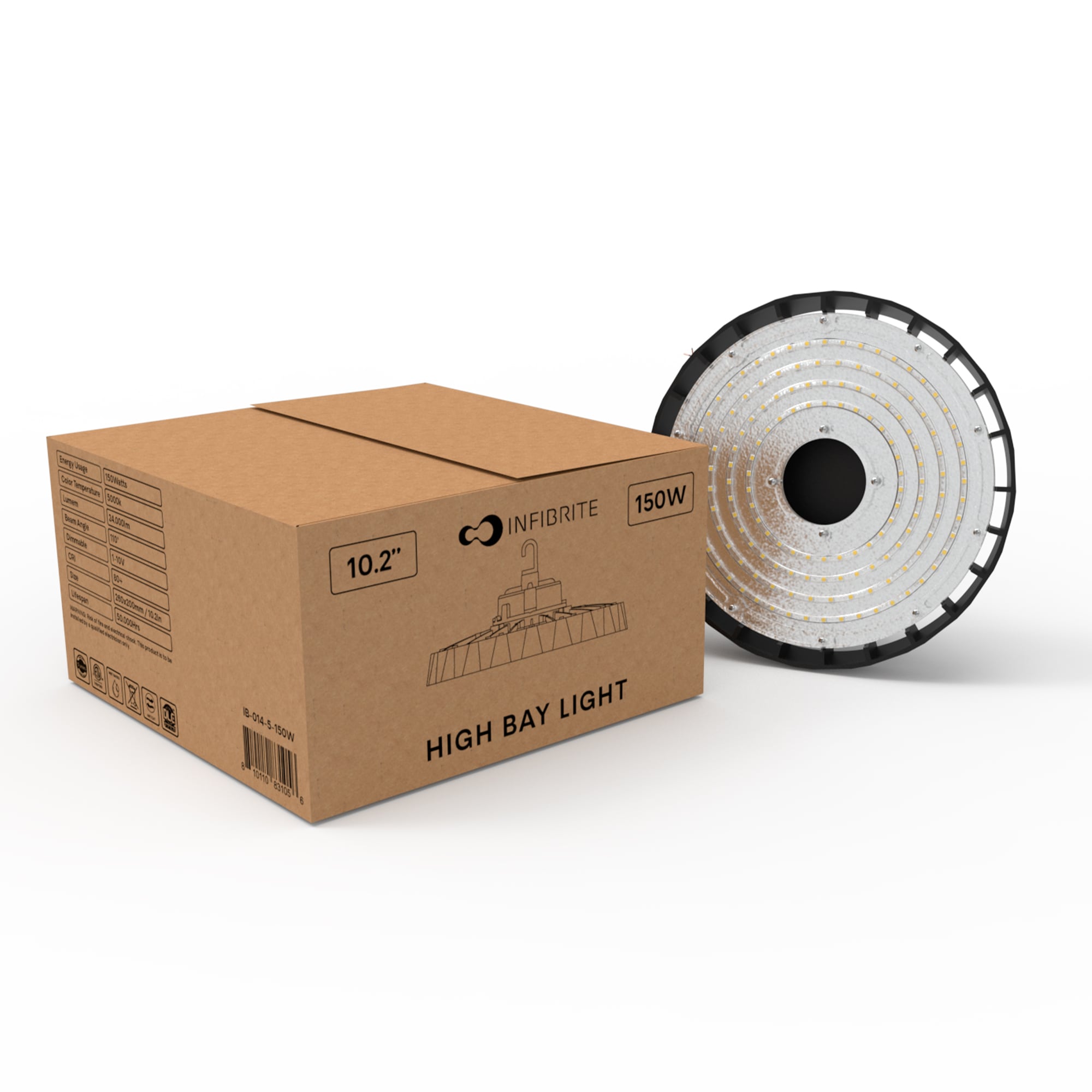 Infibrite 12.8-in x 12.8-in 1 -Light 24000 -Lumen 5000-K Daylight LED High Bay Light