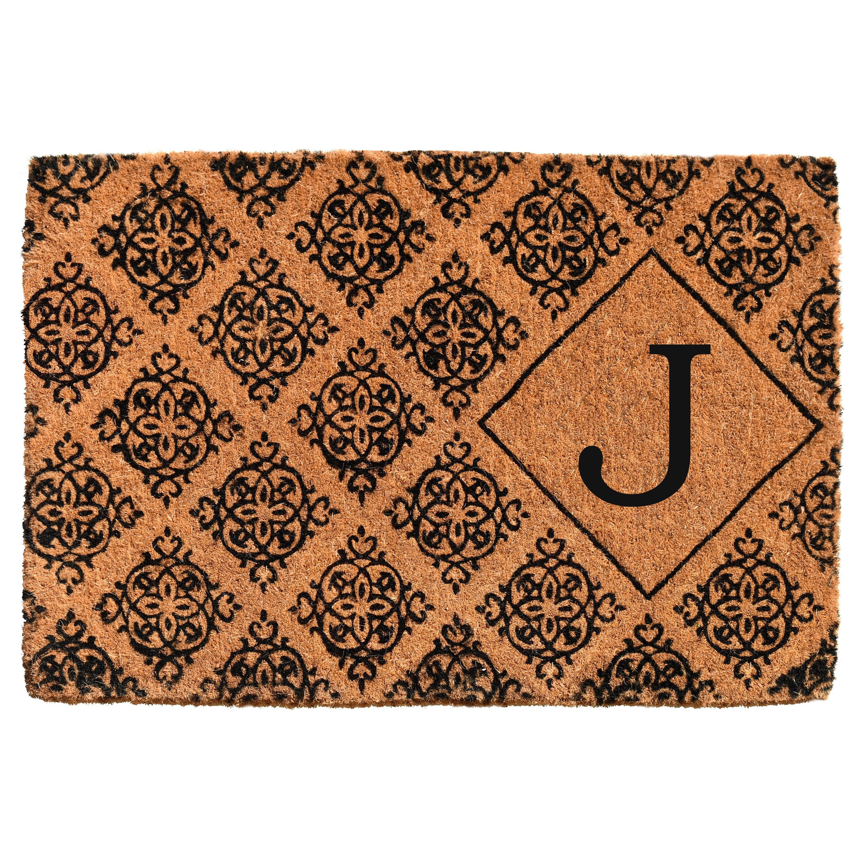 Callowaymills 103332436J 2-ft x 3-ft Natural/Black Coir Rectangular Indoor or Outdoor Decorative Door Mat