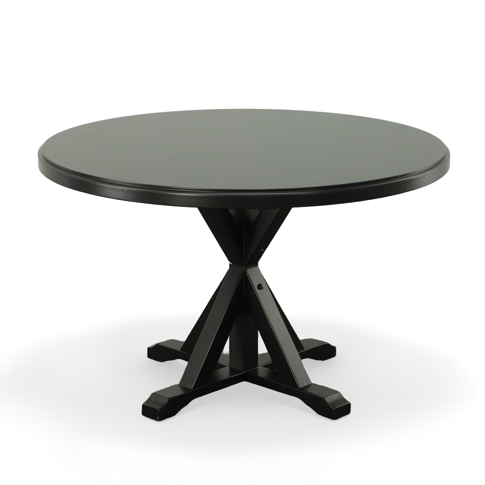 Winslet Round Black Wood X Base Dining Table