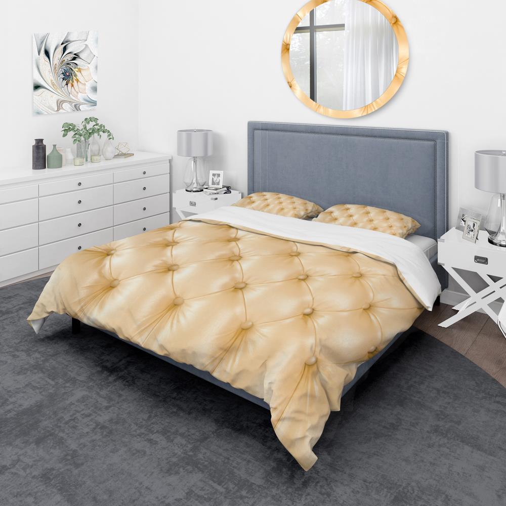 Designart BED19093-K 3 -Piece Yellow King Duvet cover Set