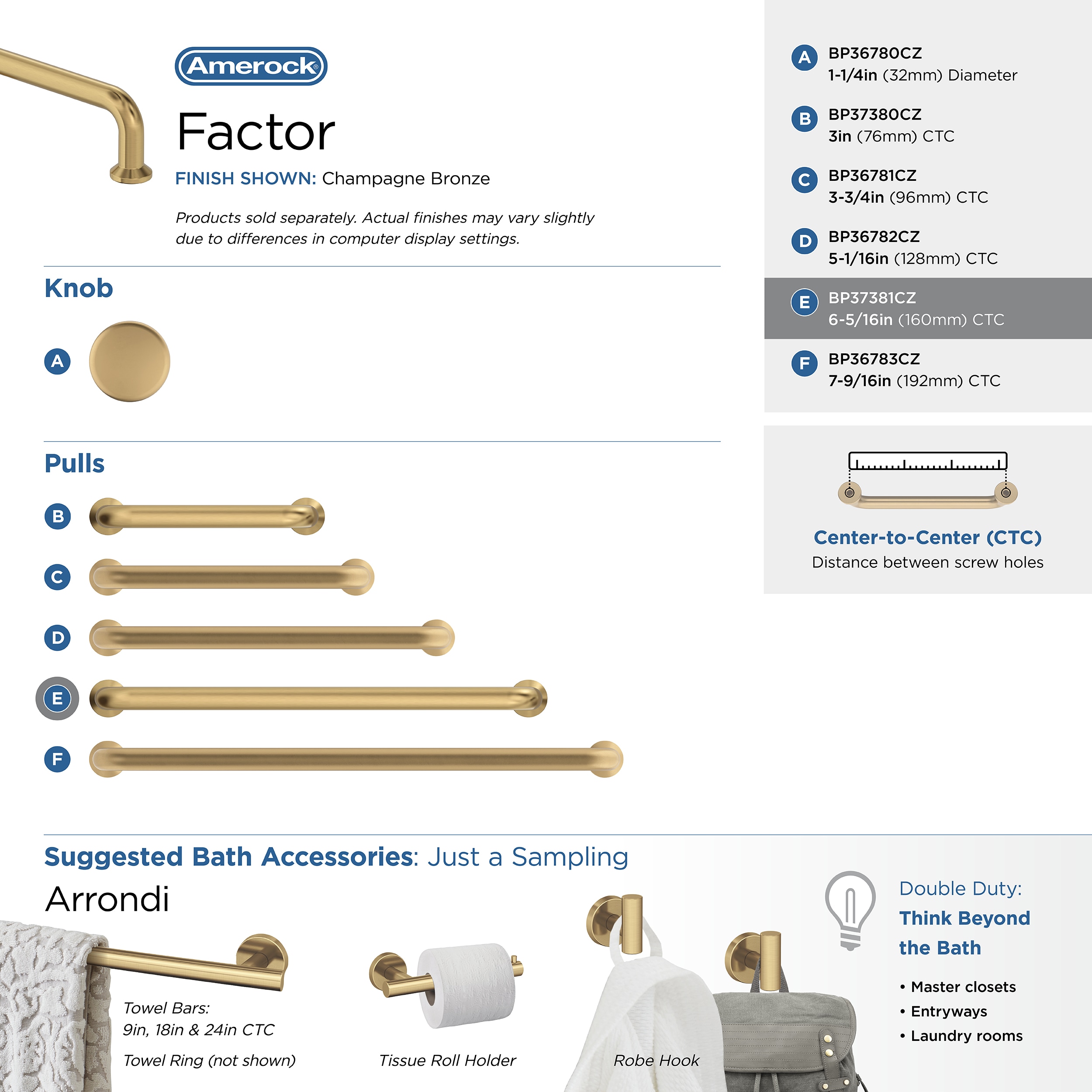 Amerock BP37381CZ Cabinet-Pulls - View #6