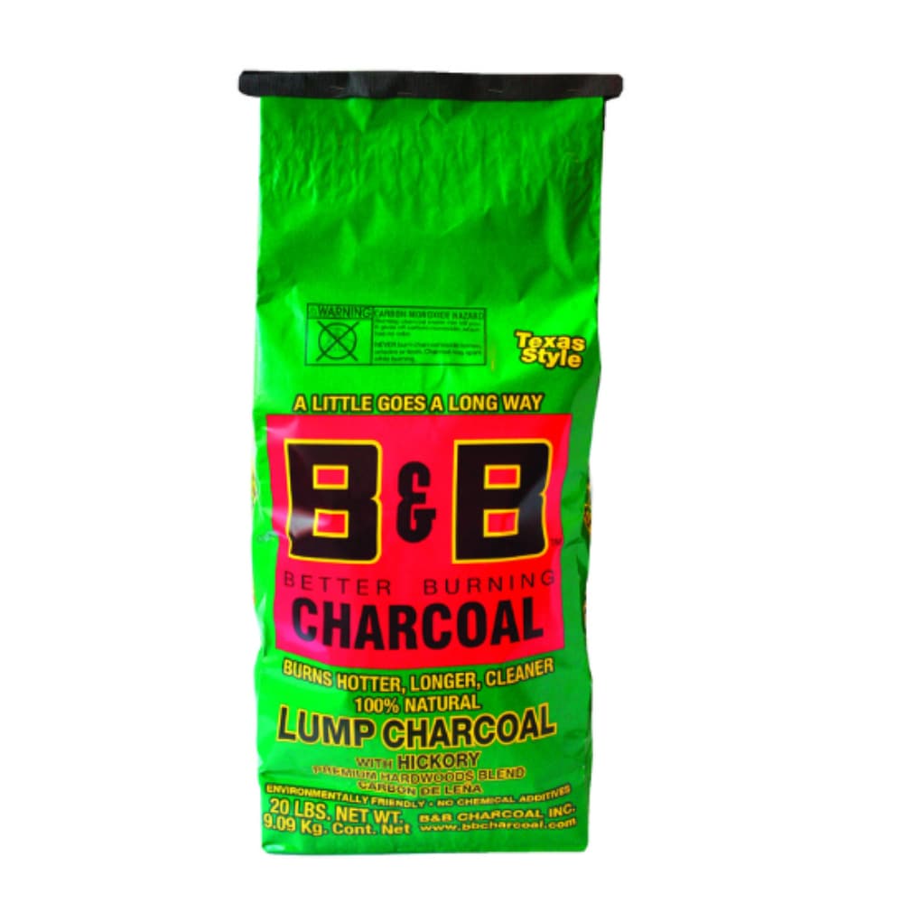 B&B CHARCOAL - B and B Charcoal All Natural Hickory Lump Charcoal 20 lb