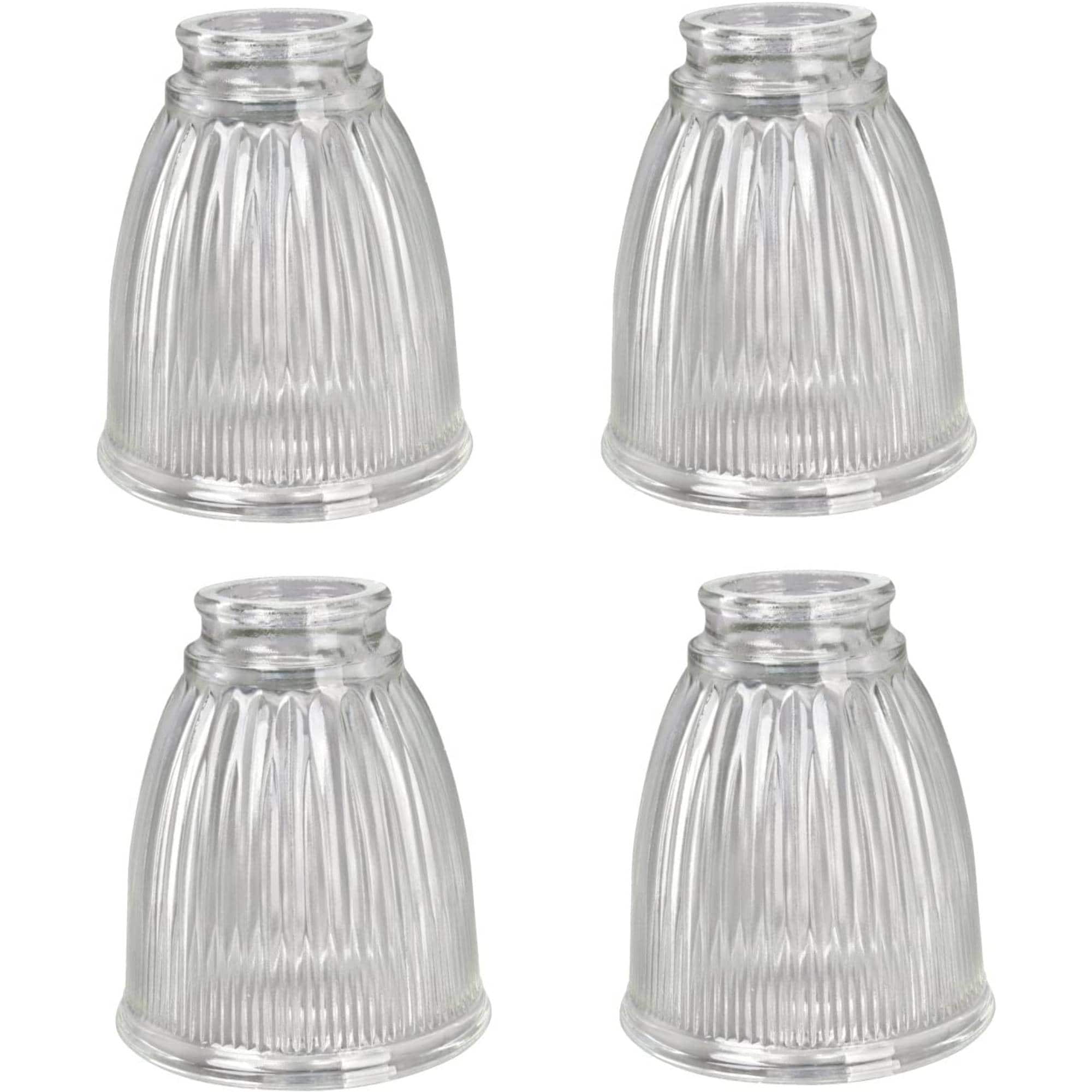 Aspen Creative Corporation 23025-4 5-in x 4.25-in Bell Clear Textured glass Ceiling fan light shade with 2-1/8-in Fitter (Setscrew Fitter)