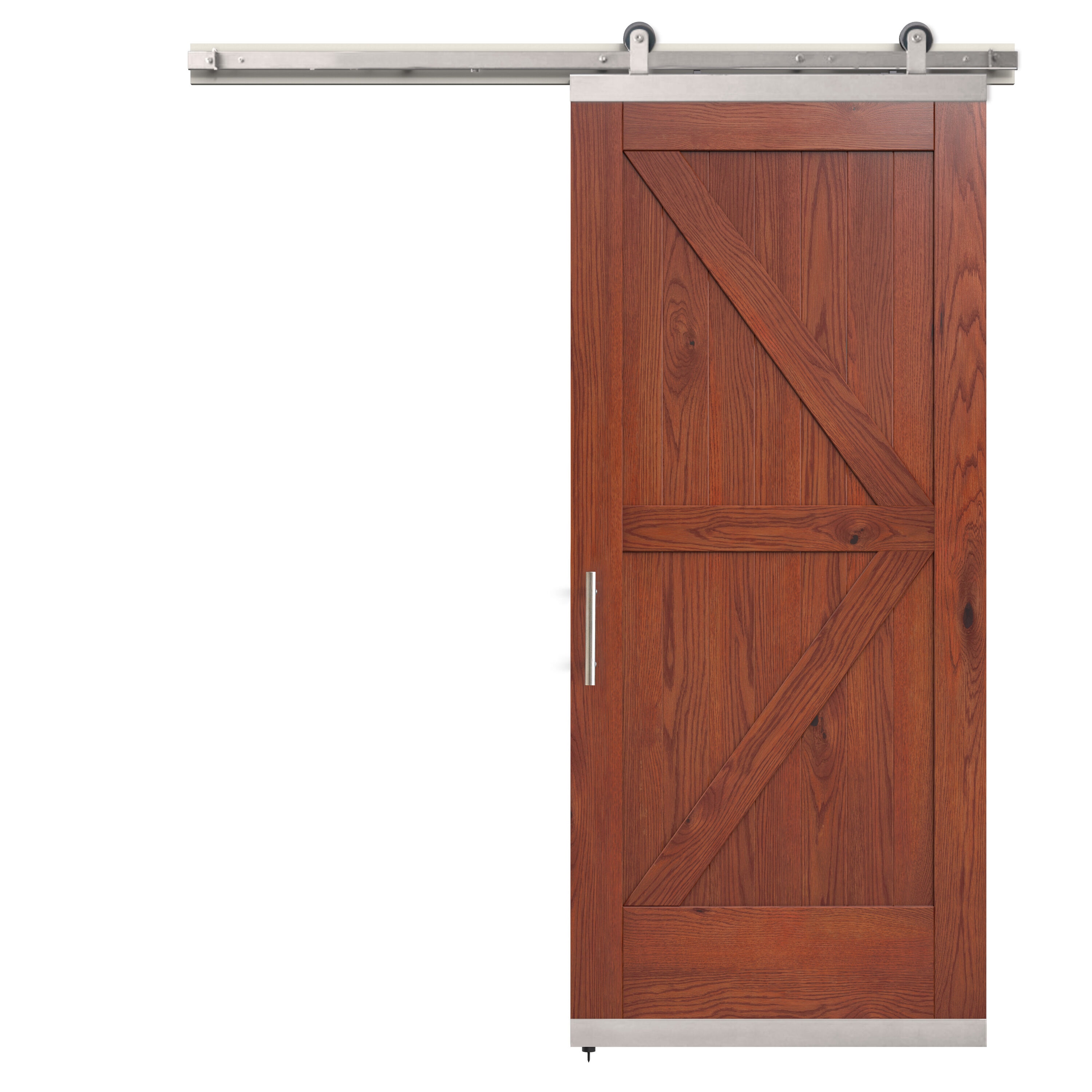 JELD-WEN LOWOLJW248700164 36-in x 80-in Spice K-frame White oak Wood Solid core Single Barn Door (Hardware Included)