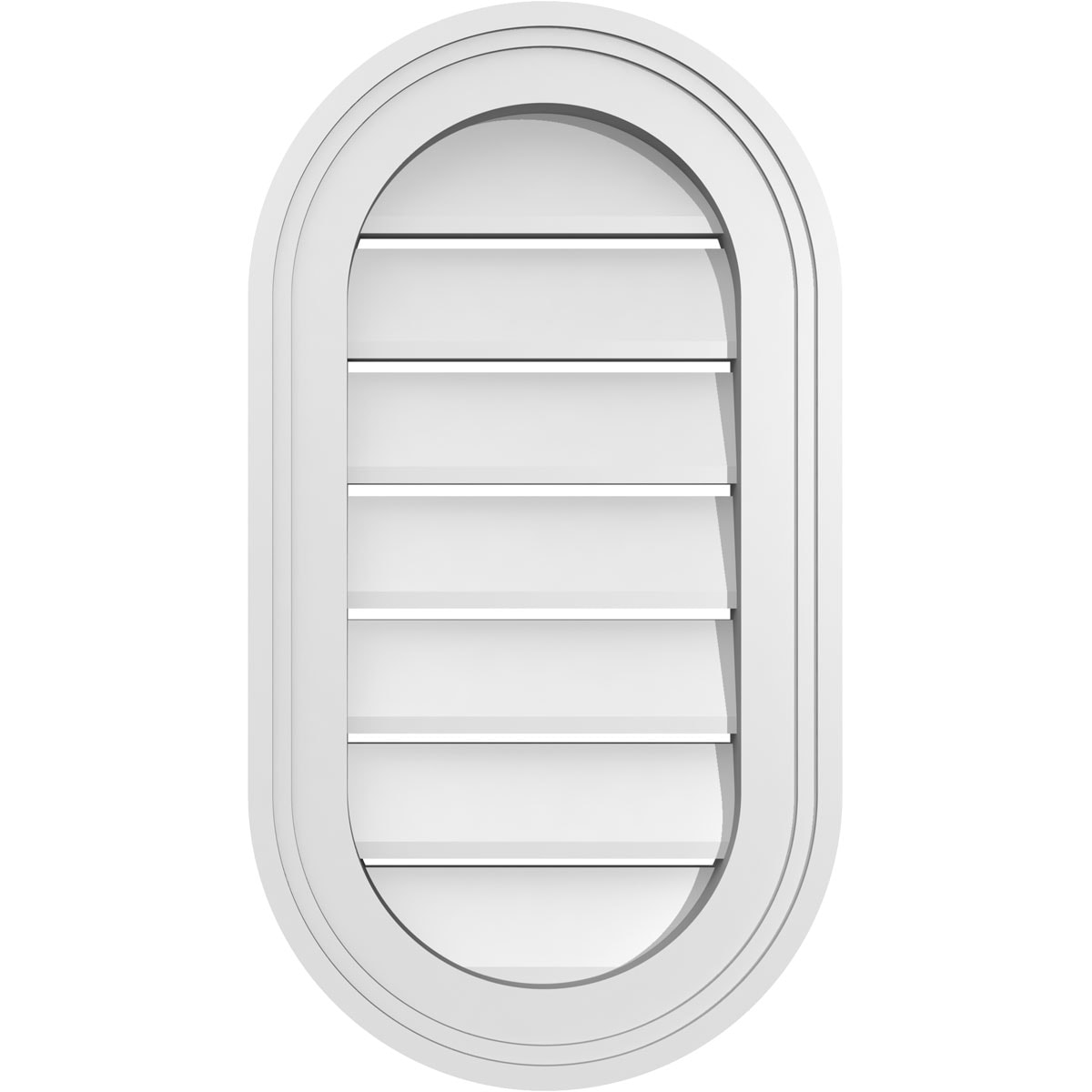 Ekena Millwork GVPVR12X2202SF 12-Inches x 22-Inches Off-white Oval PVC Gable Louver Vent