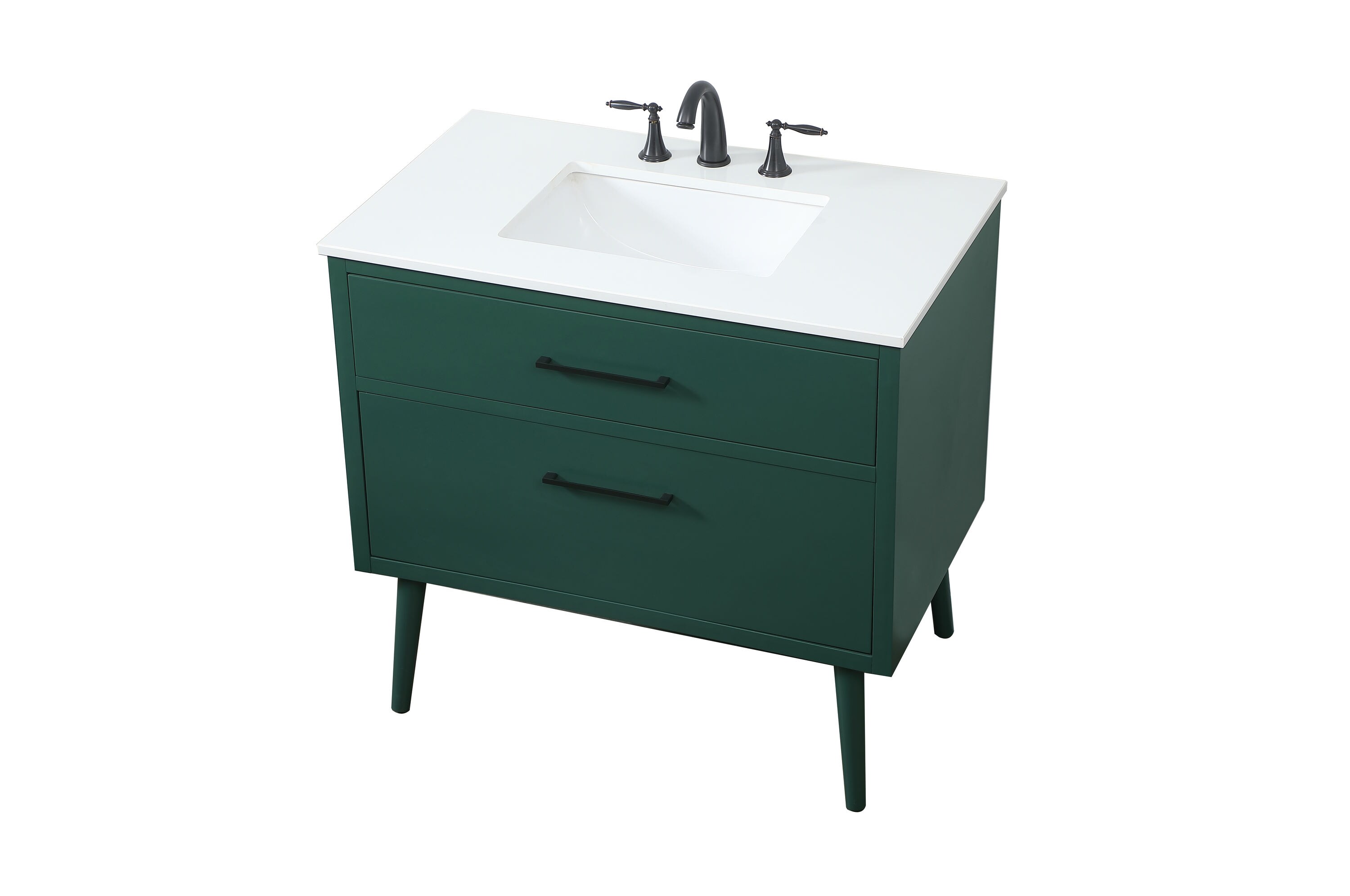 Elegant Decor Home Furnishing 36-in Green Undermount Single Sink ...