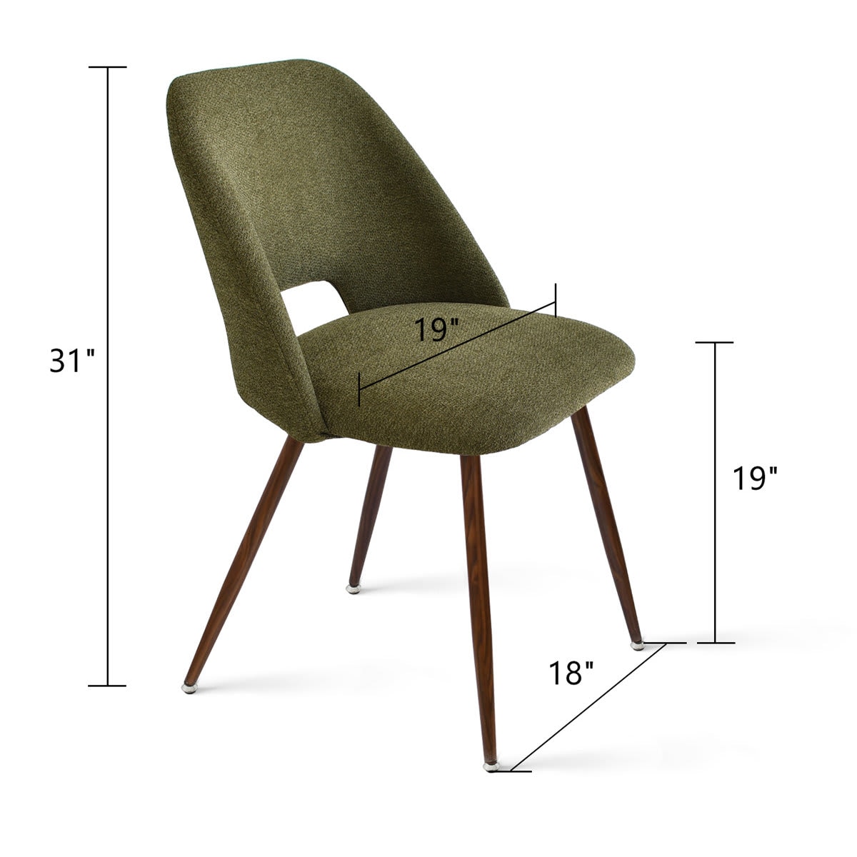 Maison Boucle EDWIN-CHAIR-GREEN Dining-Chairs - View #3