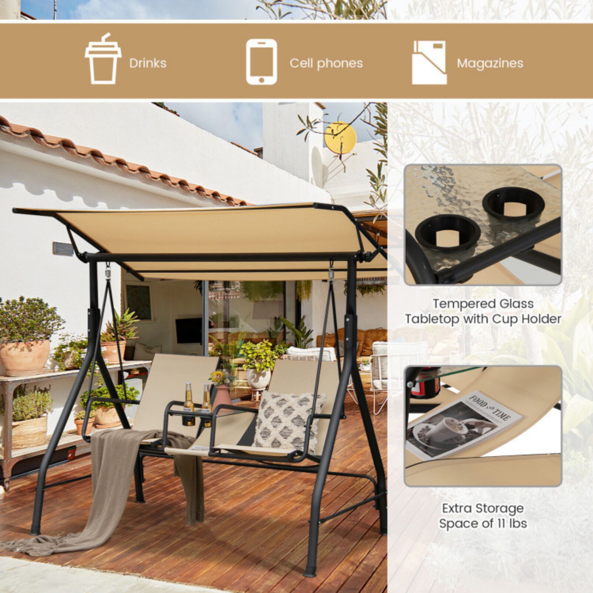 Clihome CWCH-NP10AD089CF Swing-Gliders - View #7
