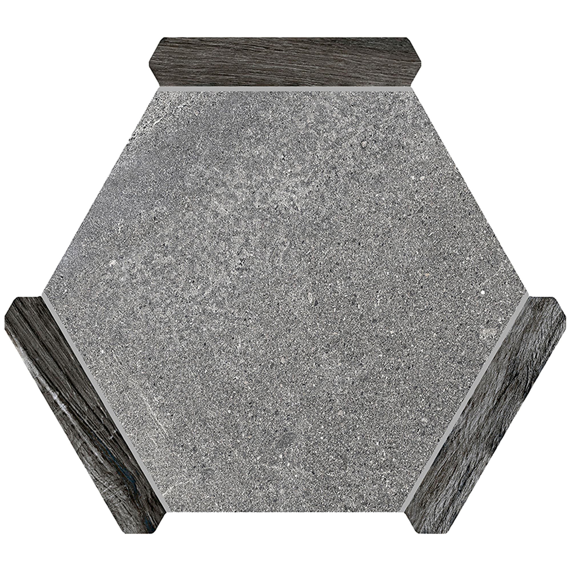 Apollo Tile Sample - Aureole Fossil Gray 4-in x 5-in Matte Porcelain Hexagon Floor and Wall Tile