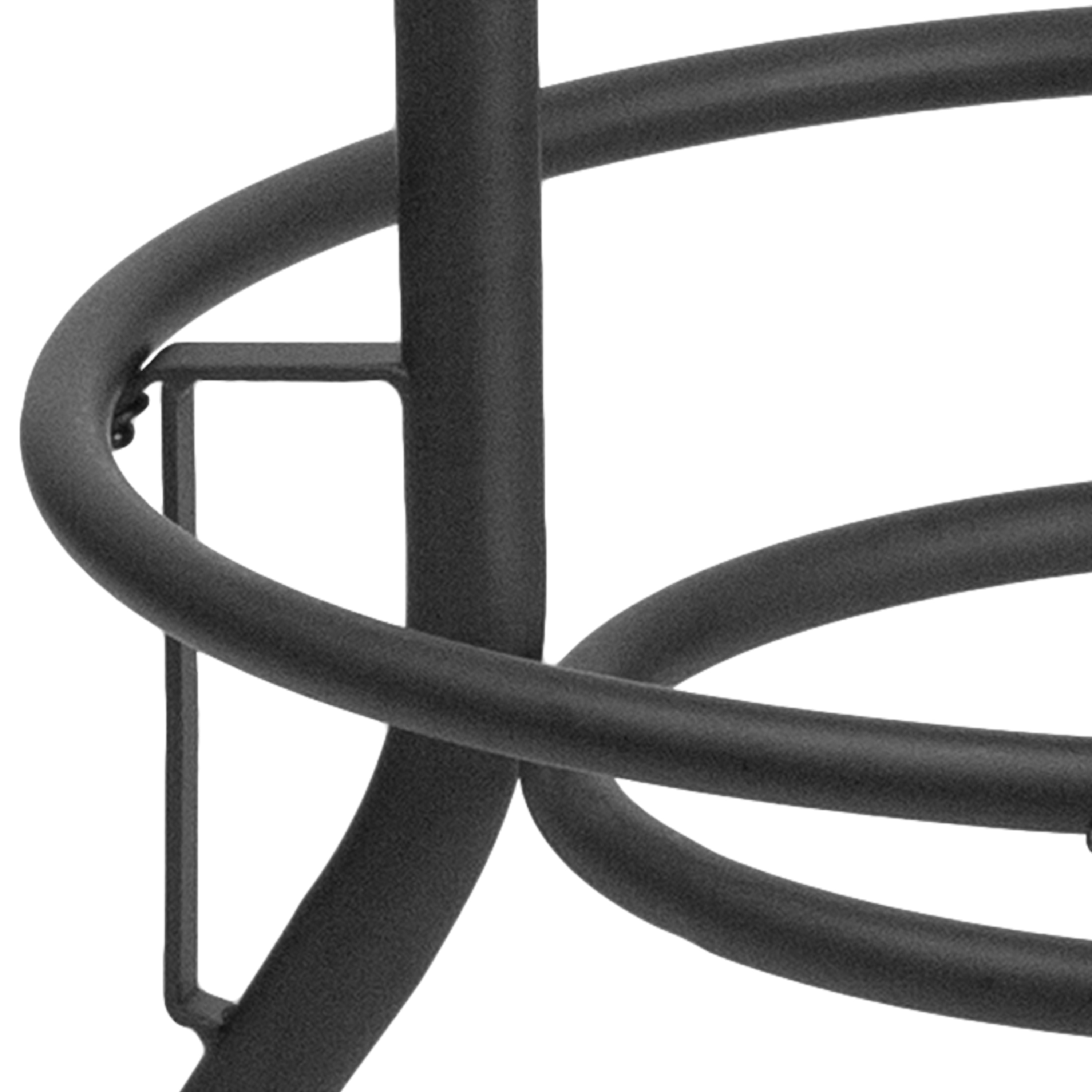 Adjustable Black Leather Swivel Backless Metal Barstool
