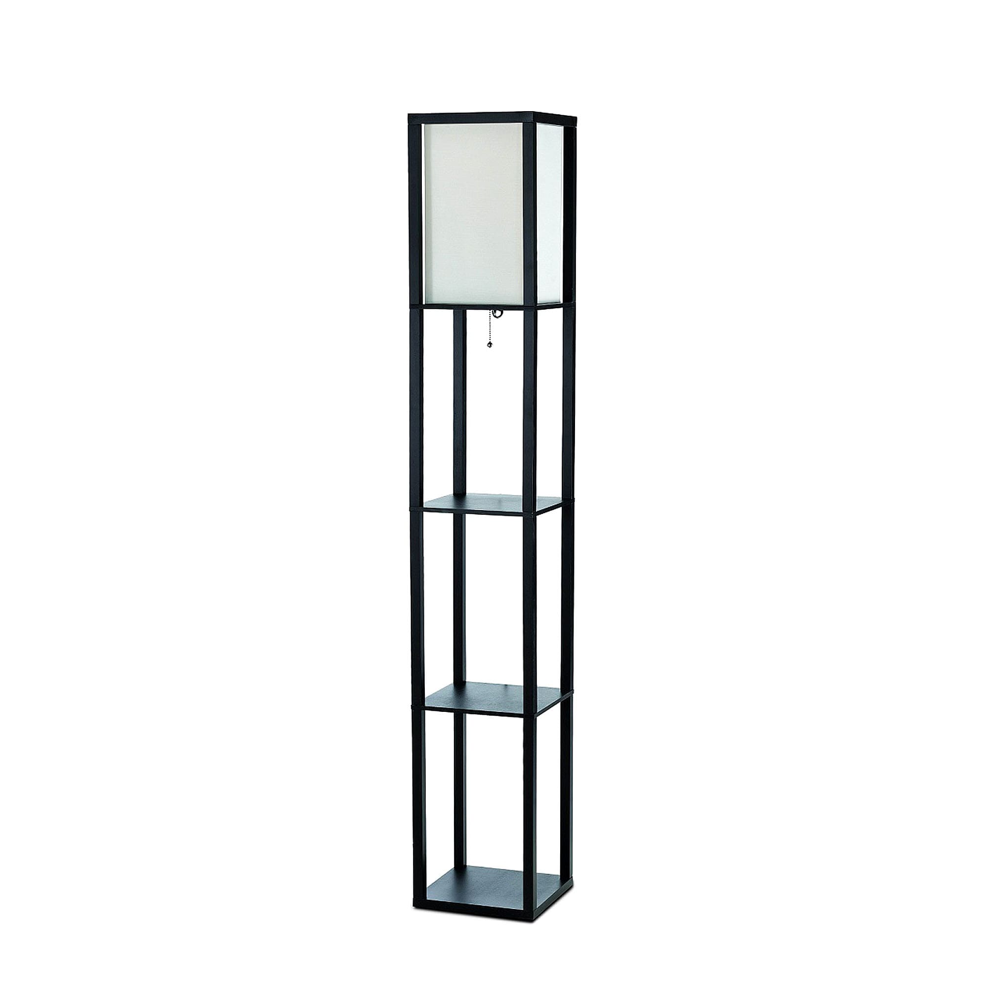 Lalia Home LHF-3004-BK Classix 62.50-in Black Shaded floor lamp Floor Lamp with Linen Shade