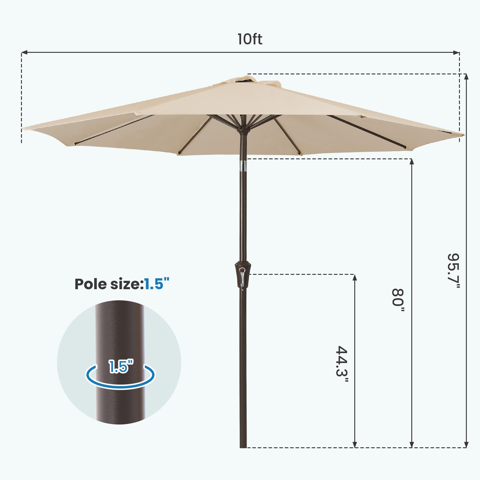 JEAREY JE-QTZZS-6.5X10FT-BK Umbrellas-2 - View #6